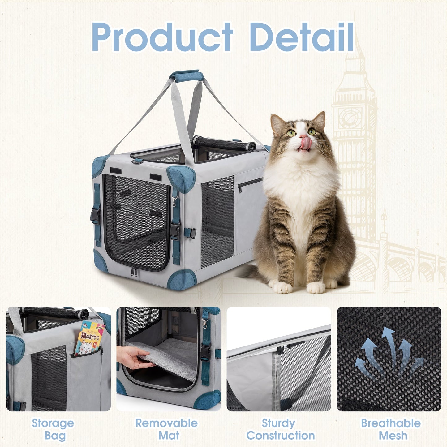 Advwin Extra Large Collapsible Pet Carrier