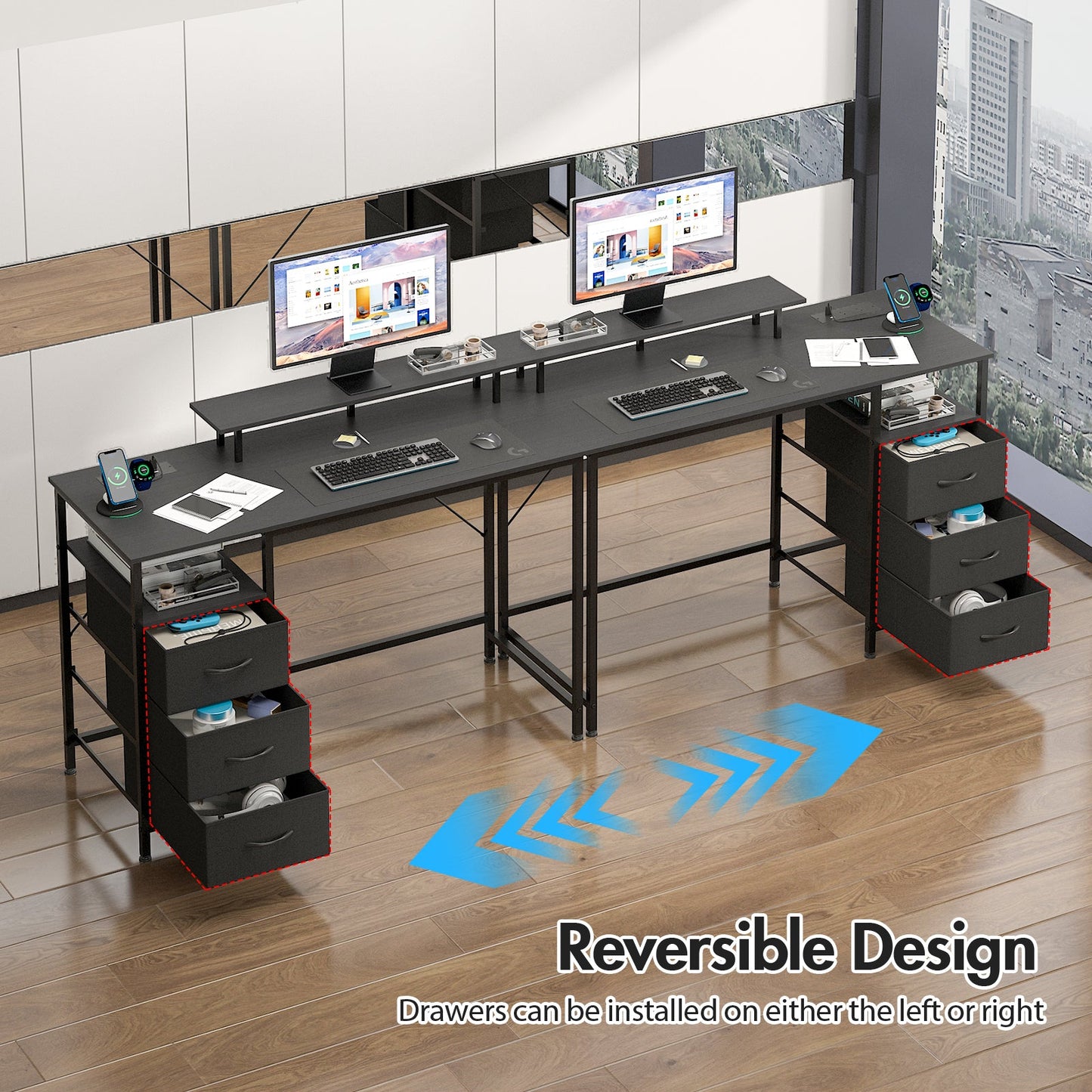 Advwin 120cm Reversible Gaming Desk for Home & Office