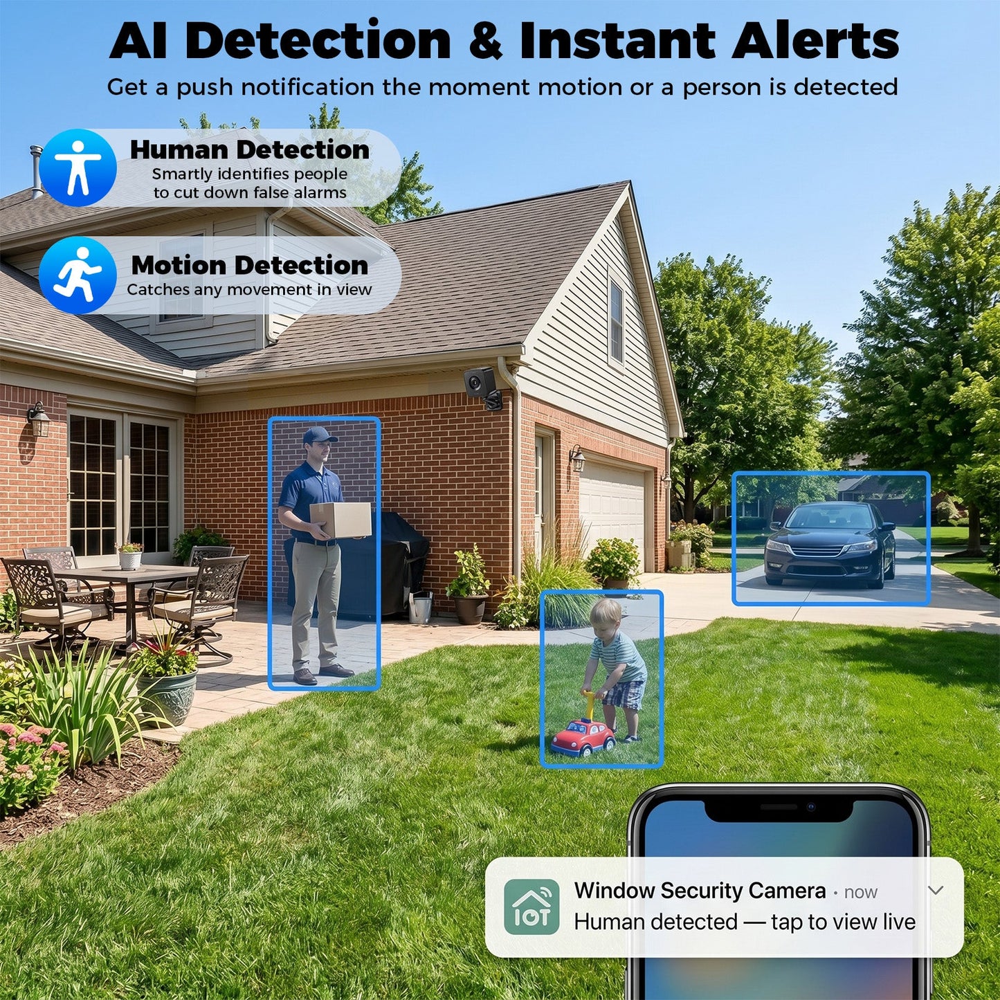 Advwin 2K WiFi Window Camera with Magnetic Glass Mount