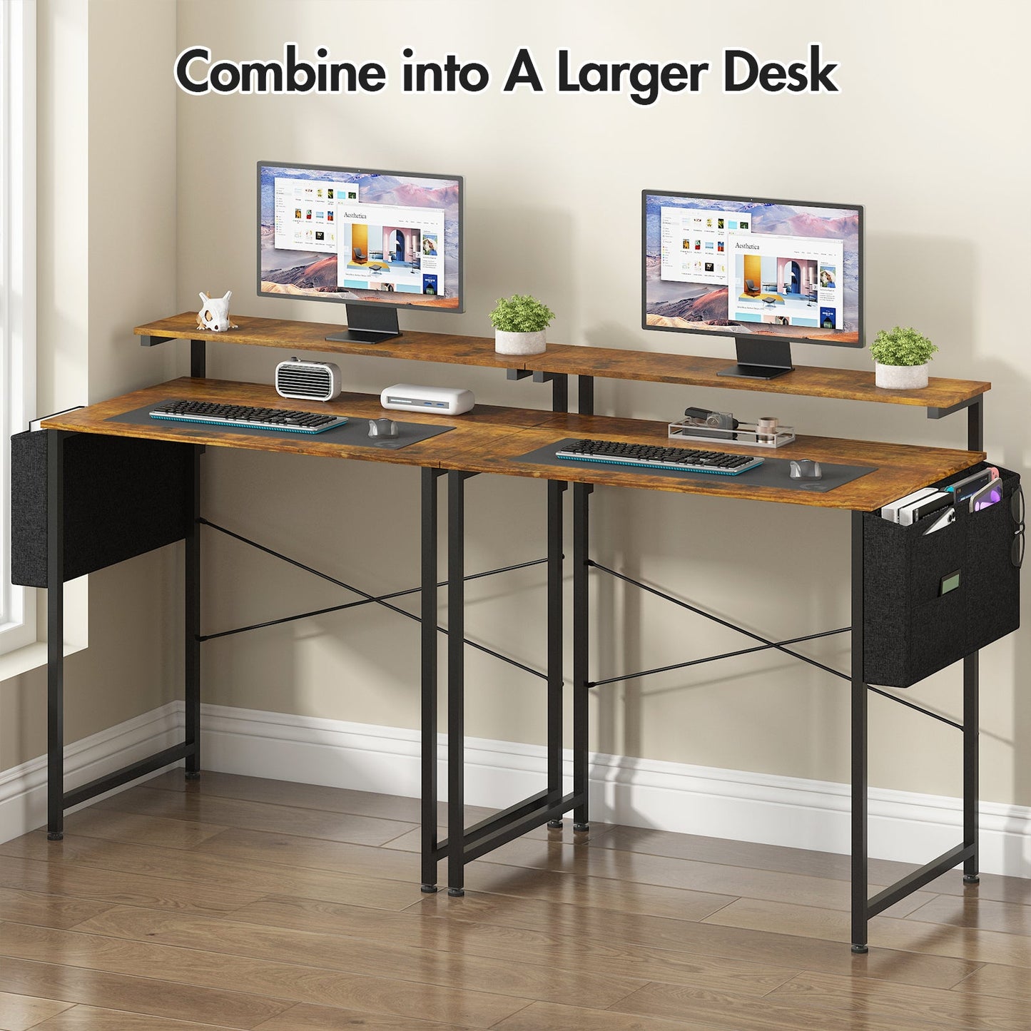 Advwin 80cm Computer Desk w/ Adjustable Monitor Stand