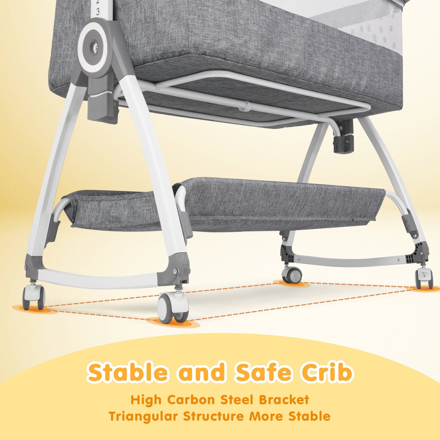 Advwin 3 in 1 Baby Bassinet 6 Height Adjustable