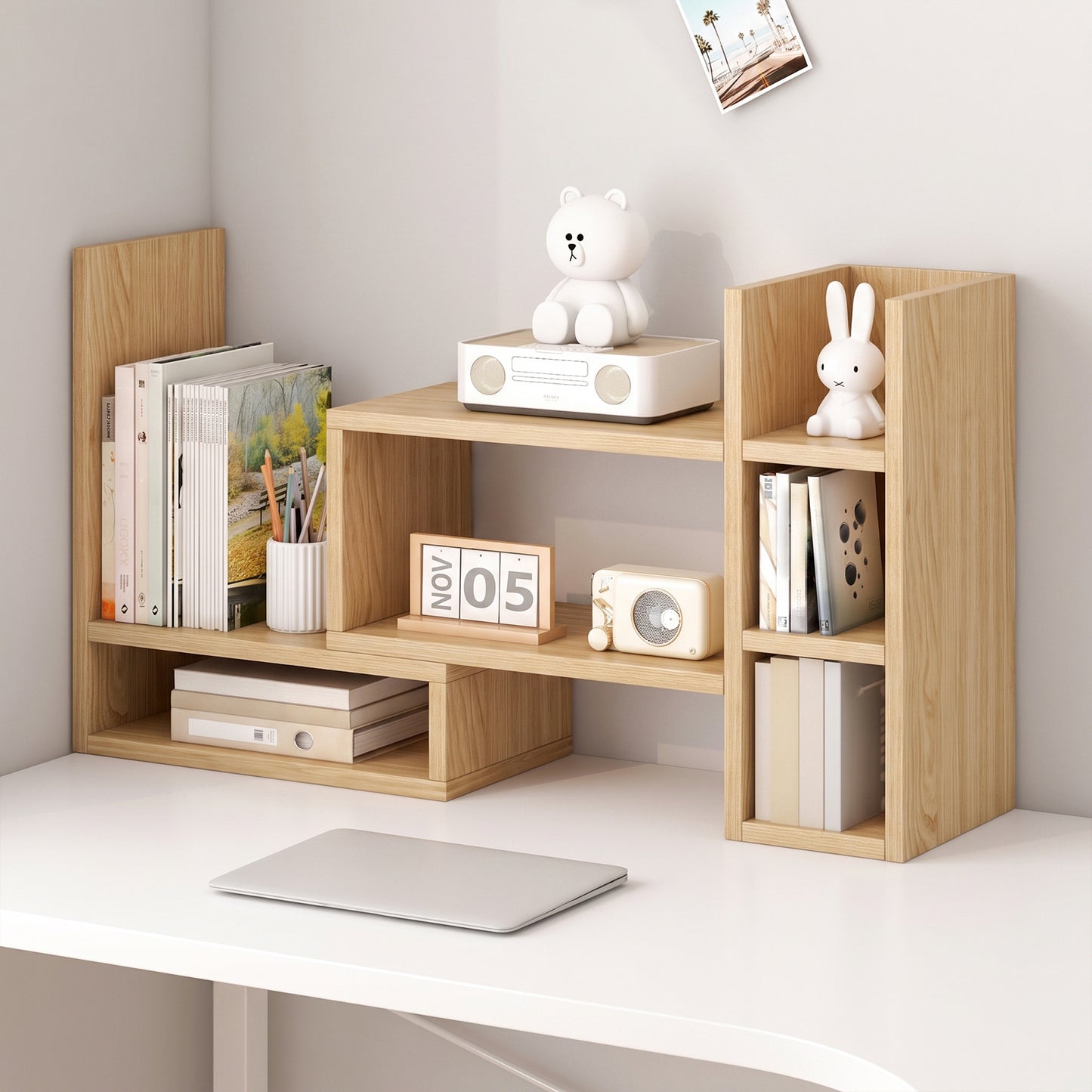 Advwin Adjustable Desktop Bookshelf Organizer