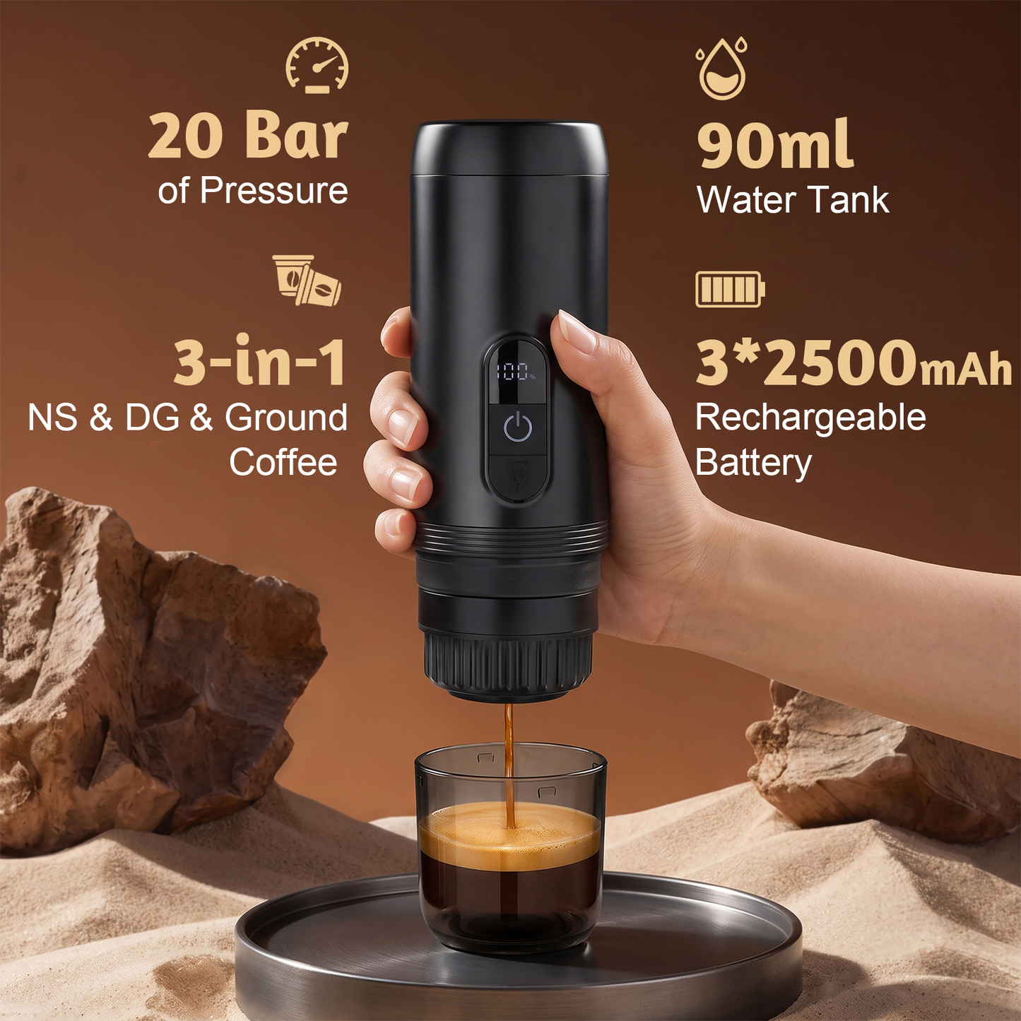 Advwin Portable Espresso Machine with Heating Function