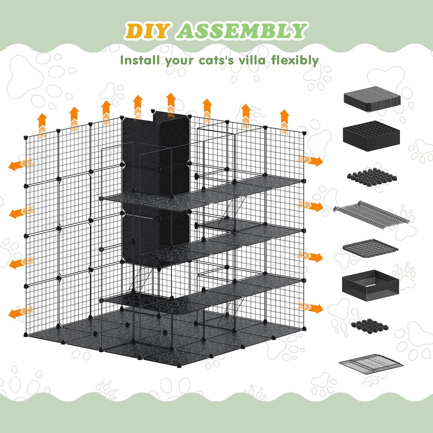 Advwin 4 Tiers Large Cat Cage Enclosures