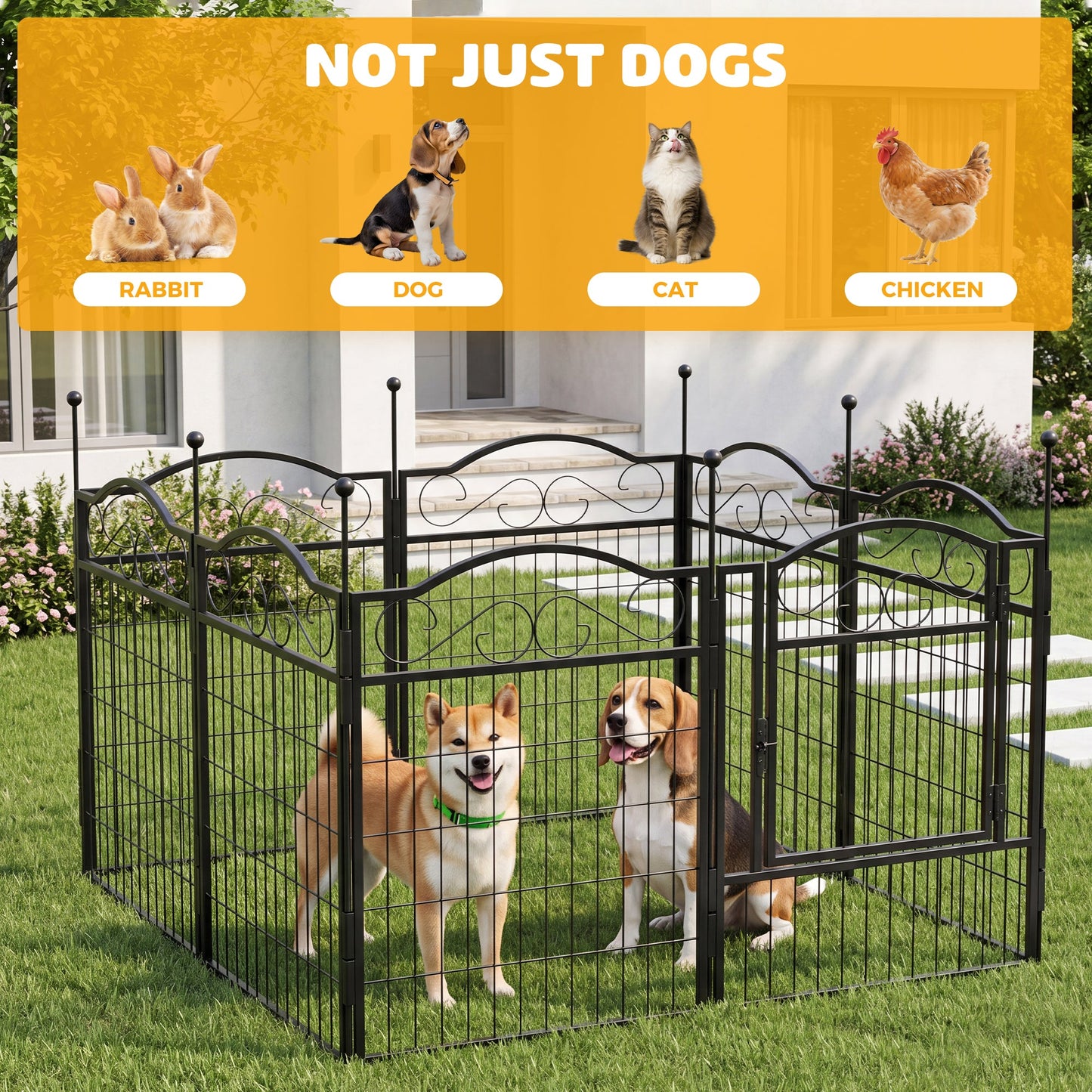 Advwin 8-Panel Outdoor Dog Playpen with Door