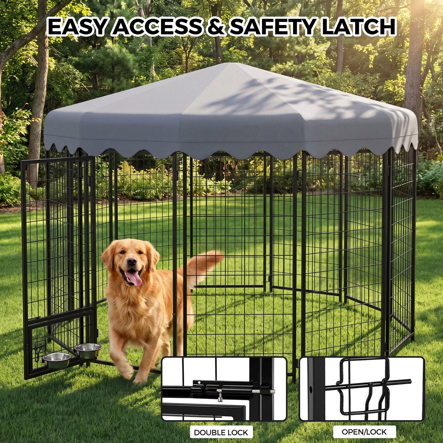 Advwin Heavy Duty Outdoor Dog Kennel with Roof
