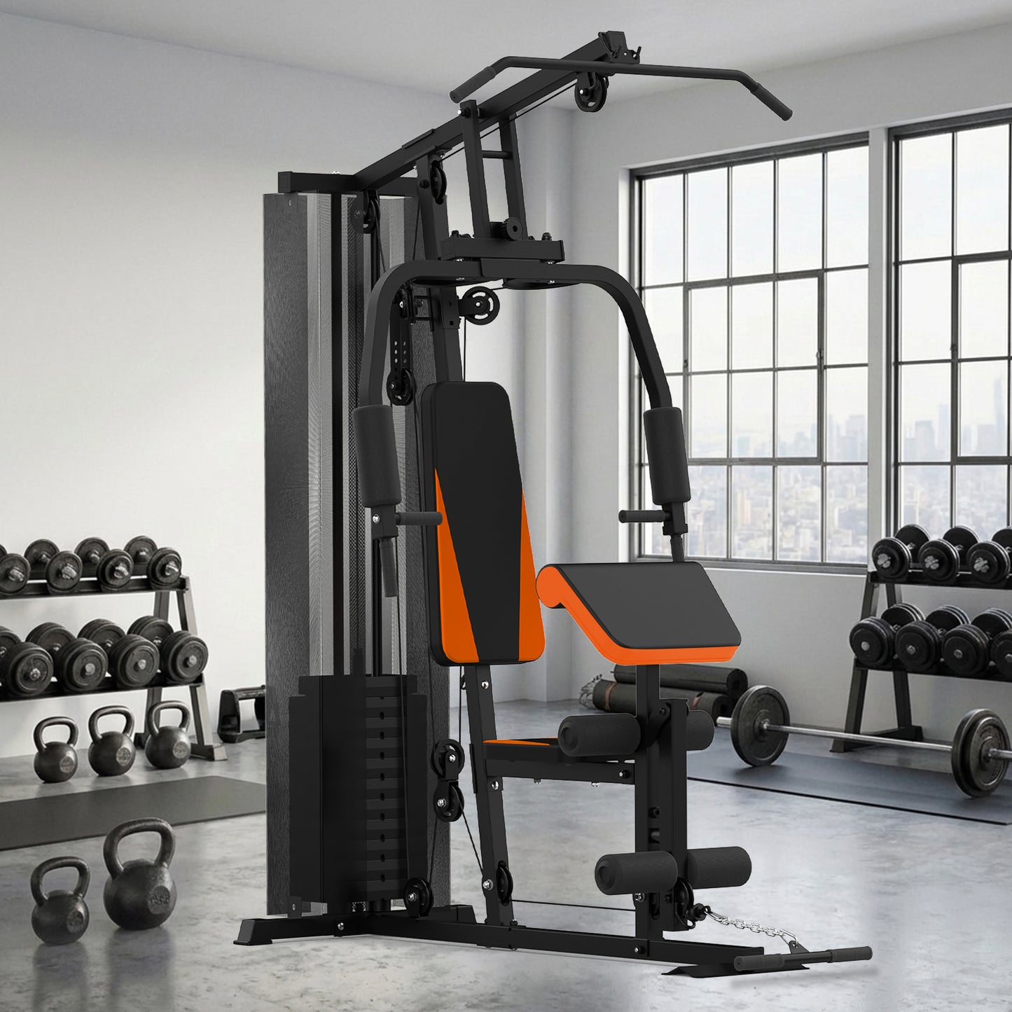 Advwin Home Gym with 100LB Weight Stack Pulley System