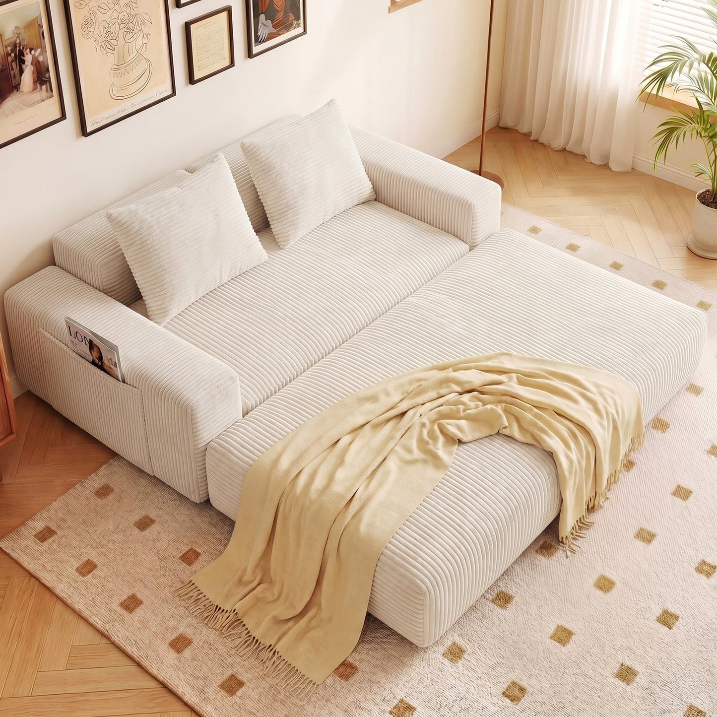 Advwin Folding Sofa Bed 2 in 1 Convertible Floor Sofa