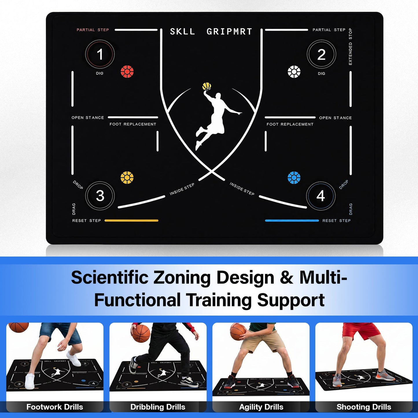 Advwin Portable Basketball Footwork Training Mat Set