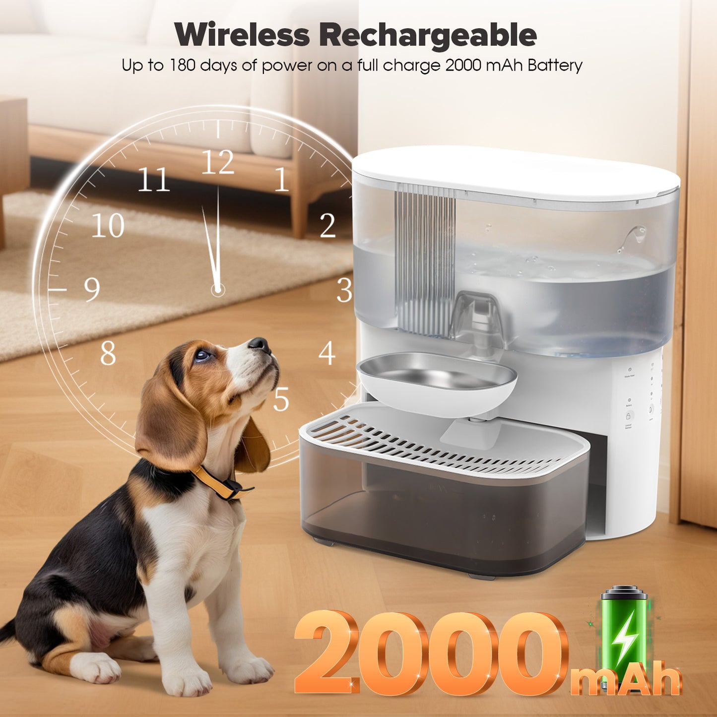 Advwin Smart Wireless Pet Water Fountain No Filter Needed