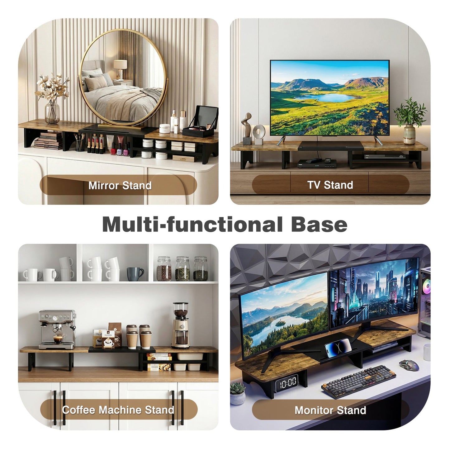 Advwin 100cm Dual Monitor Stand with Storage