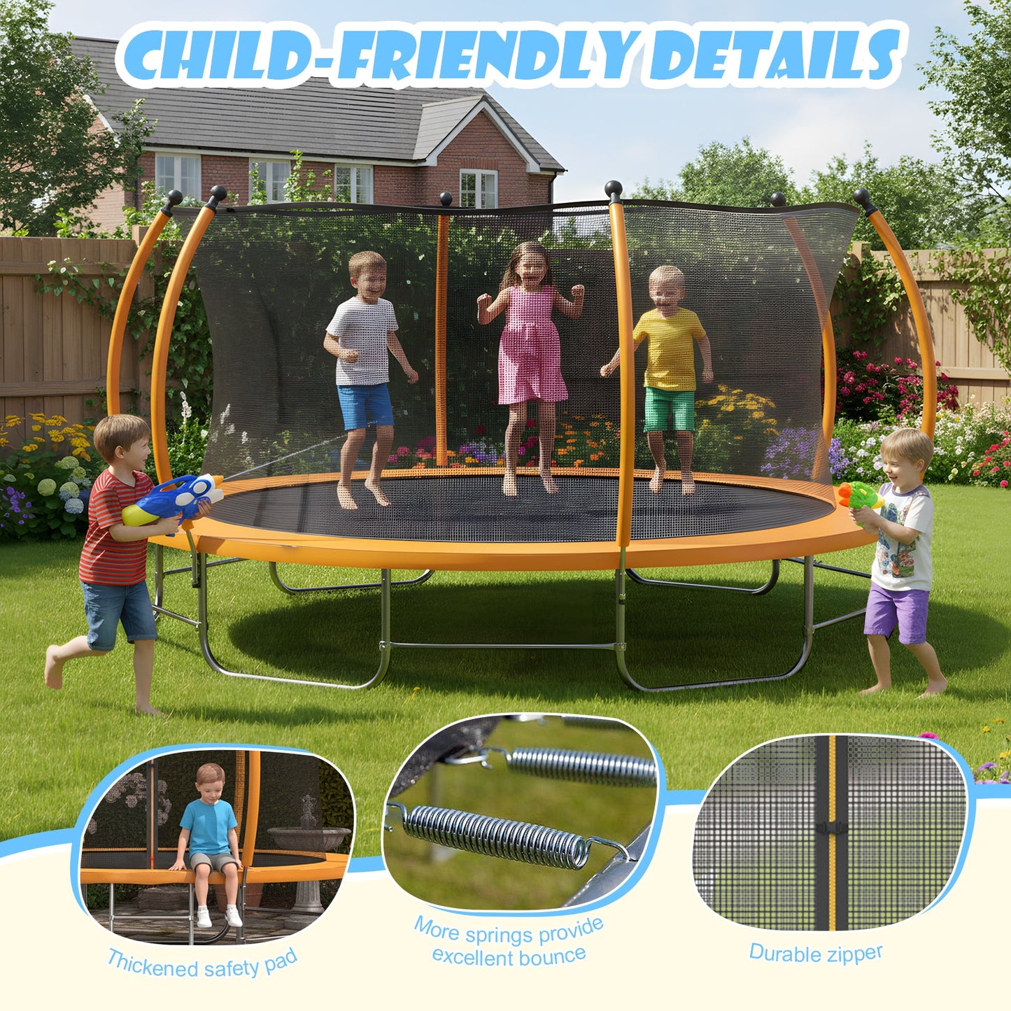 Advwin 12FT Recreational Trampoline Outdoor for Kids