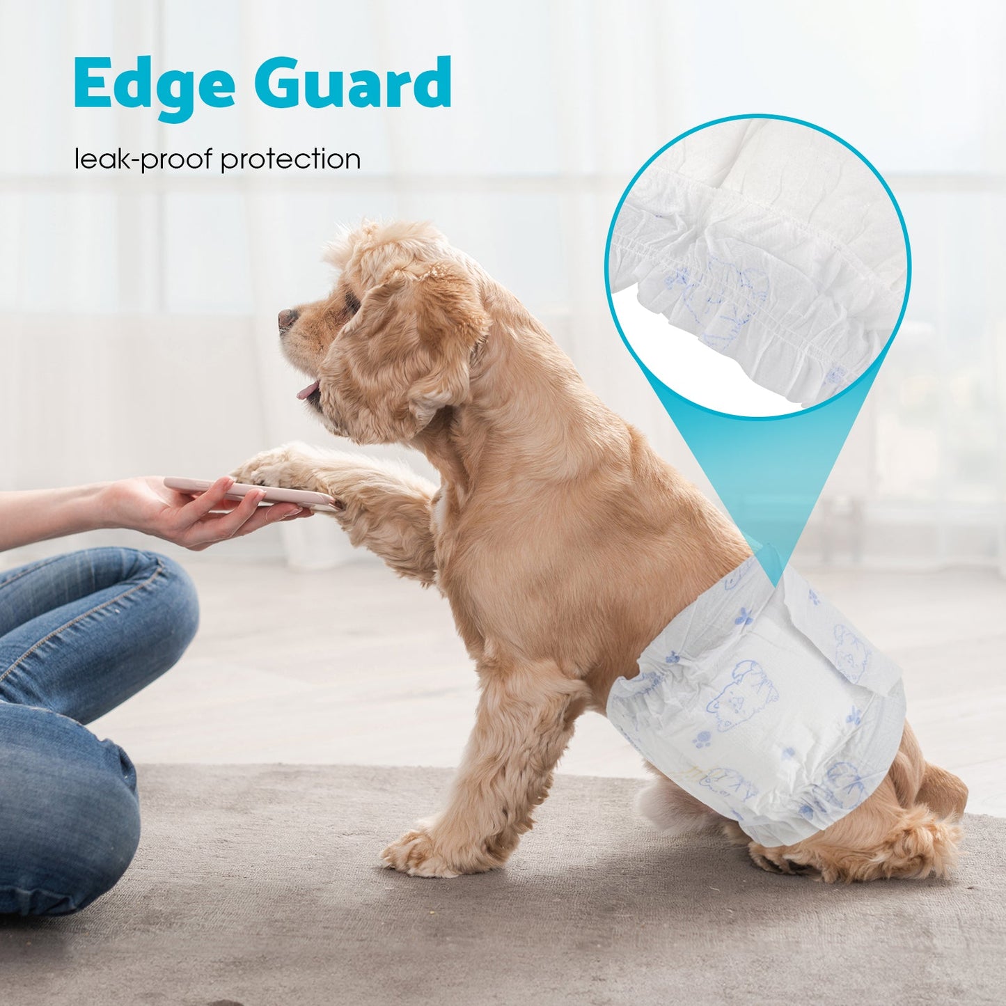 Advwin Male Dog Diaper Wraps 50 Count Large Size
