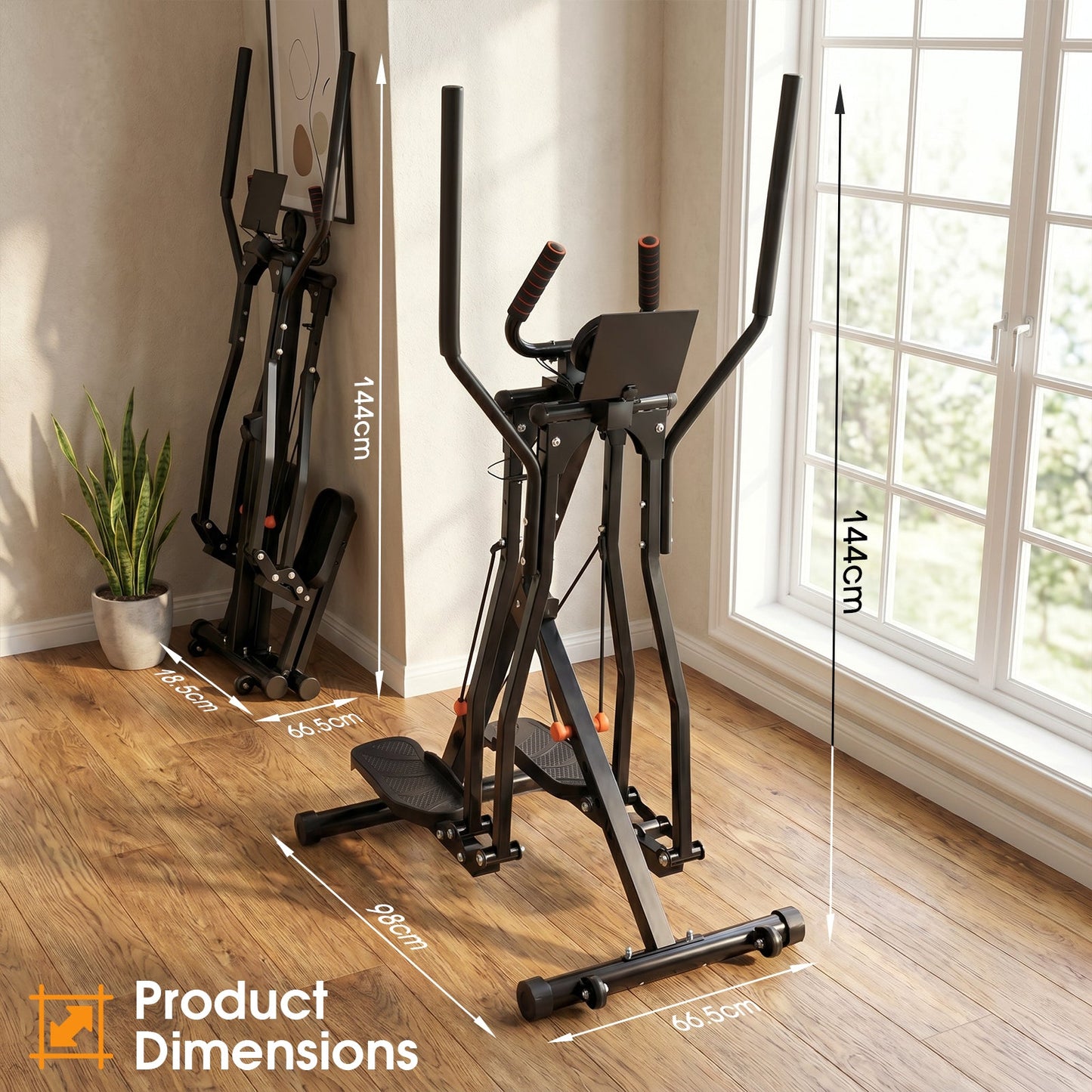 Advwin Foldable Air Walker Exercise Machine w/ Heart Rate Monitor