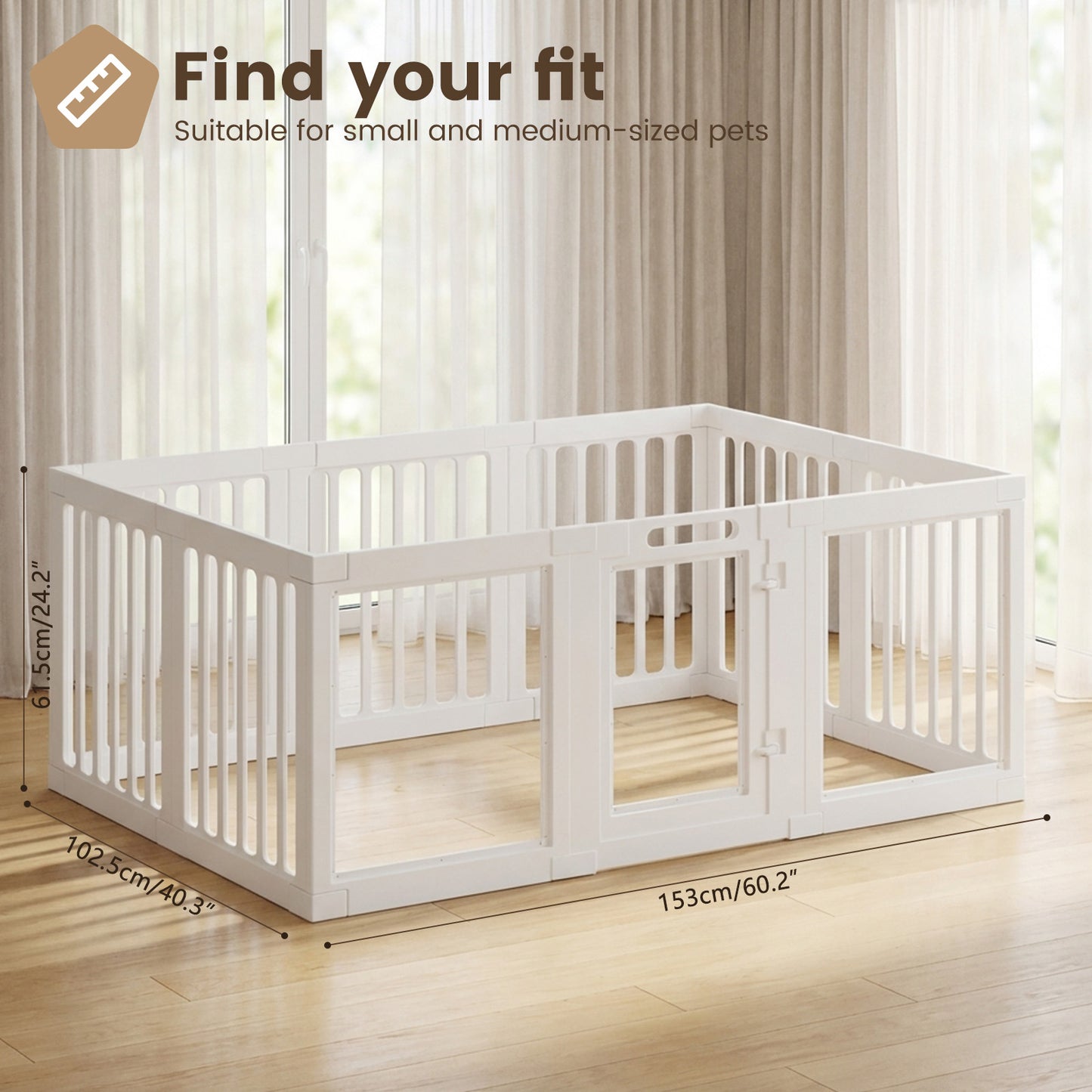 Advwin 10 Panels Dog Playpen with Door 24"H