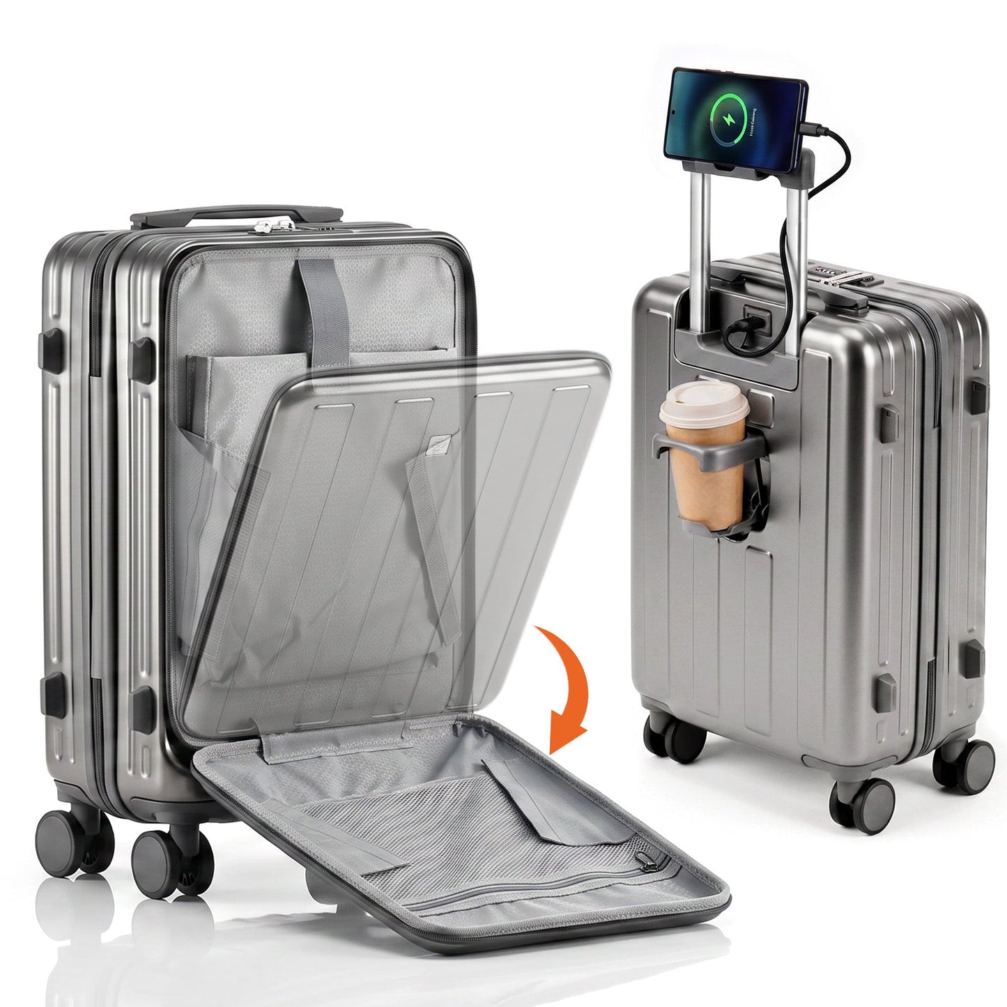 Advwin 20" Carry On Luggage with 7-Piece Travel Bag Set