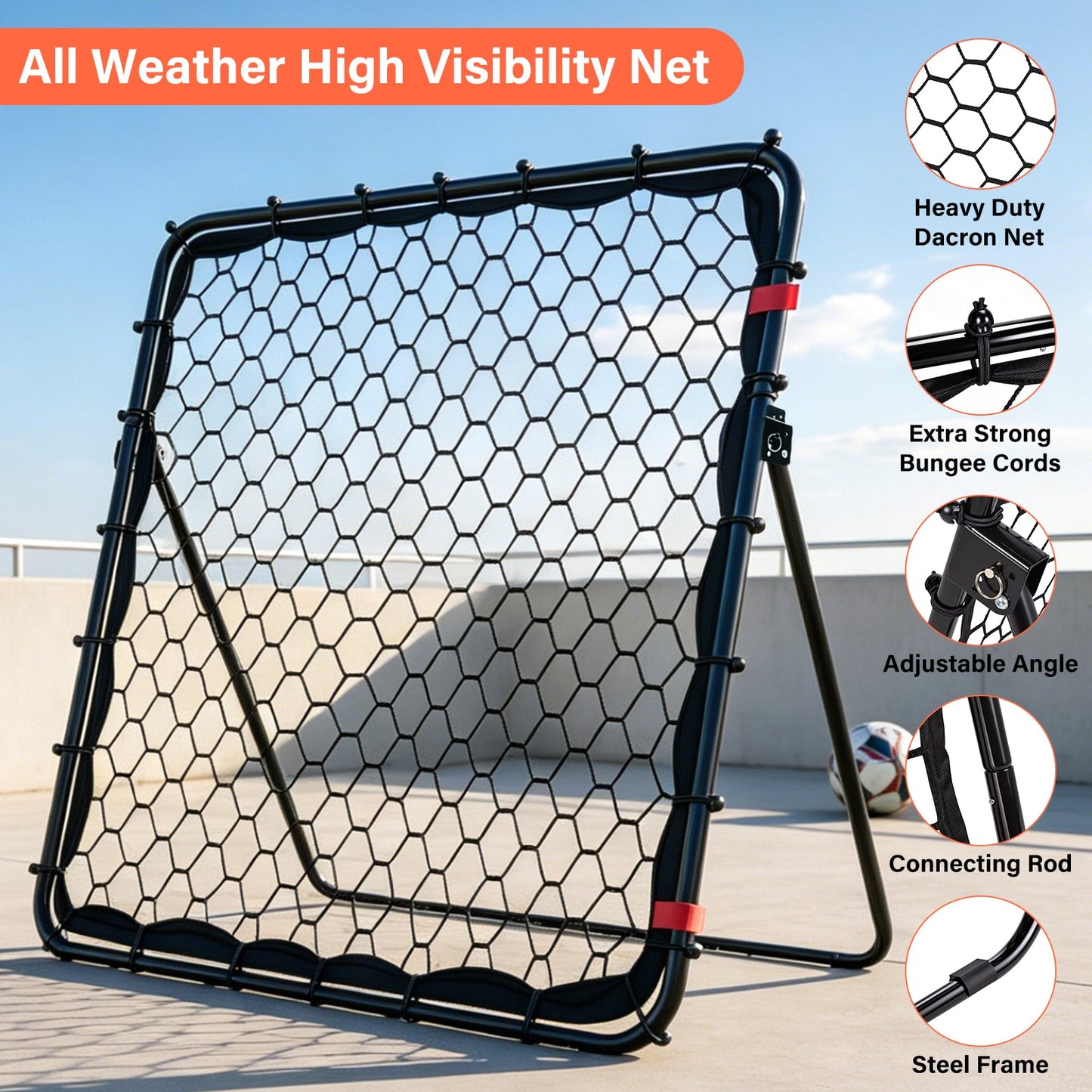 Advwin 1x1m Foldable Soccer Rebound Net