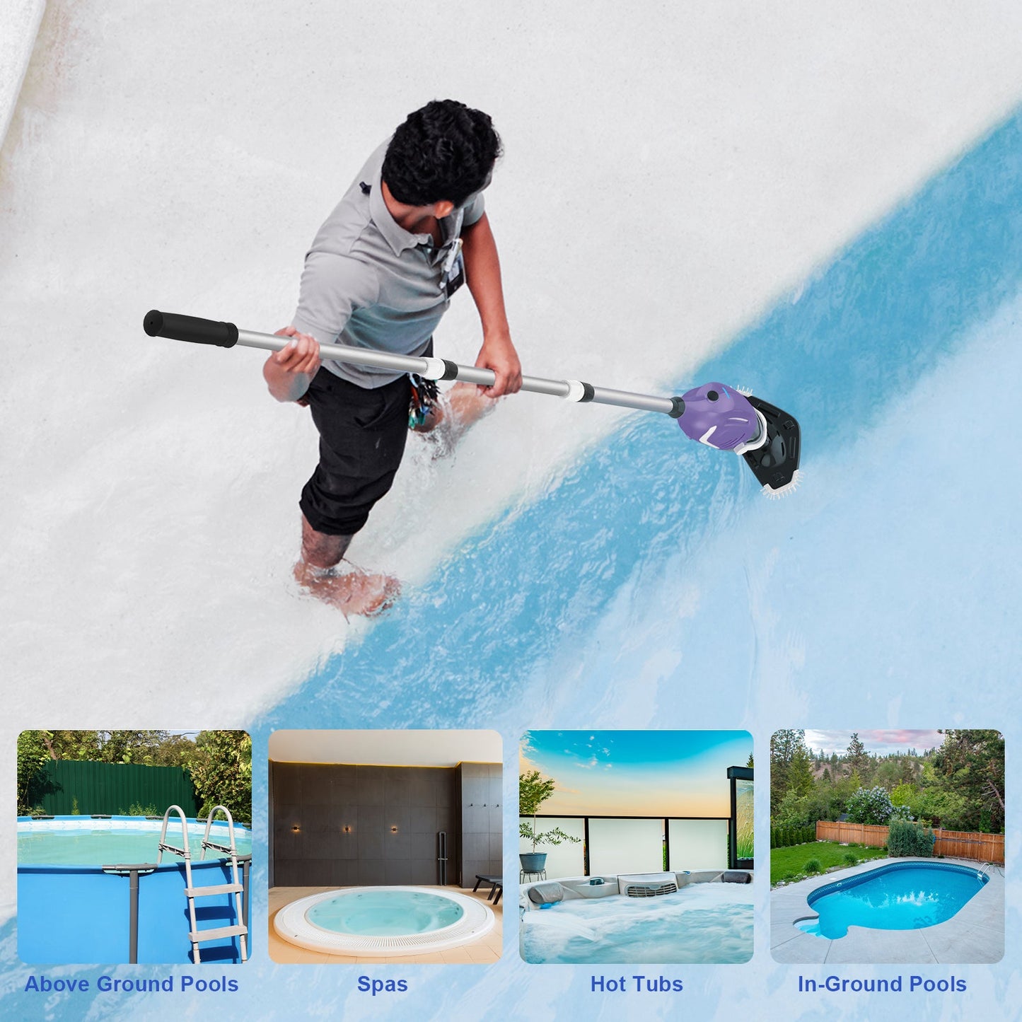 Advwin Rechargeable Pool Vacuum Cleaner 120L/min