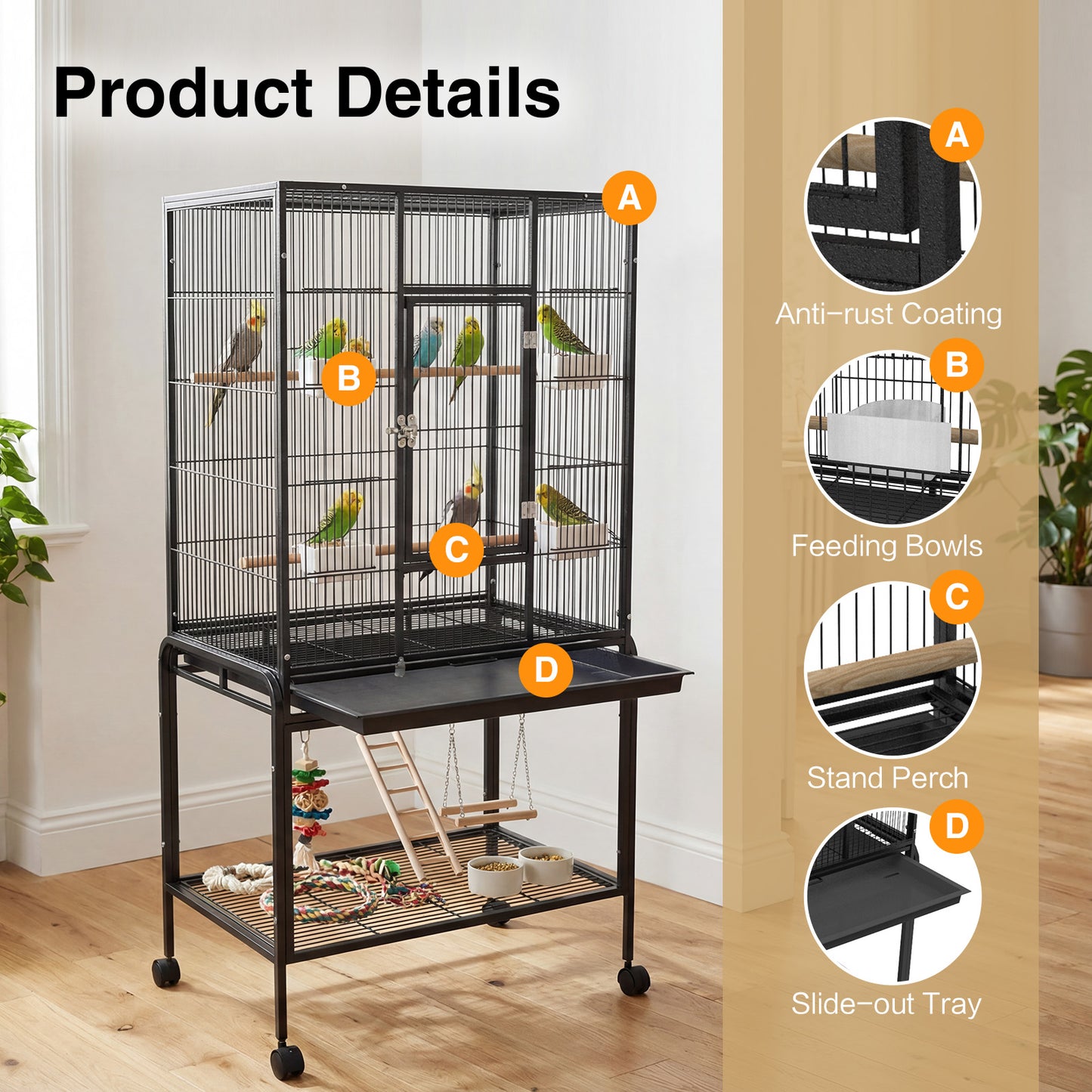 Advwin Bird Cage 2 Perches Large Aviary