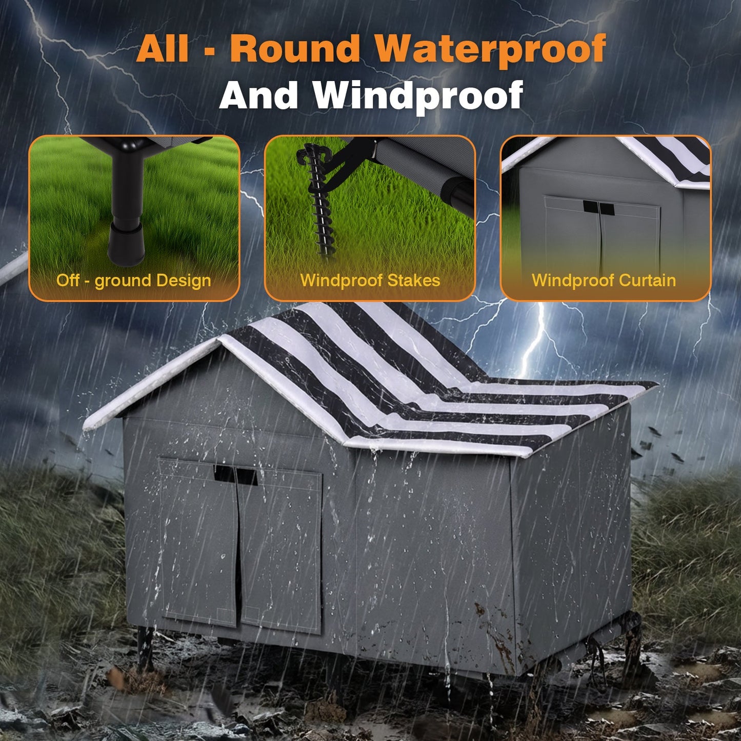 Advwin Weatherproof Outdoor Elevated Cat House