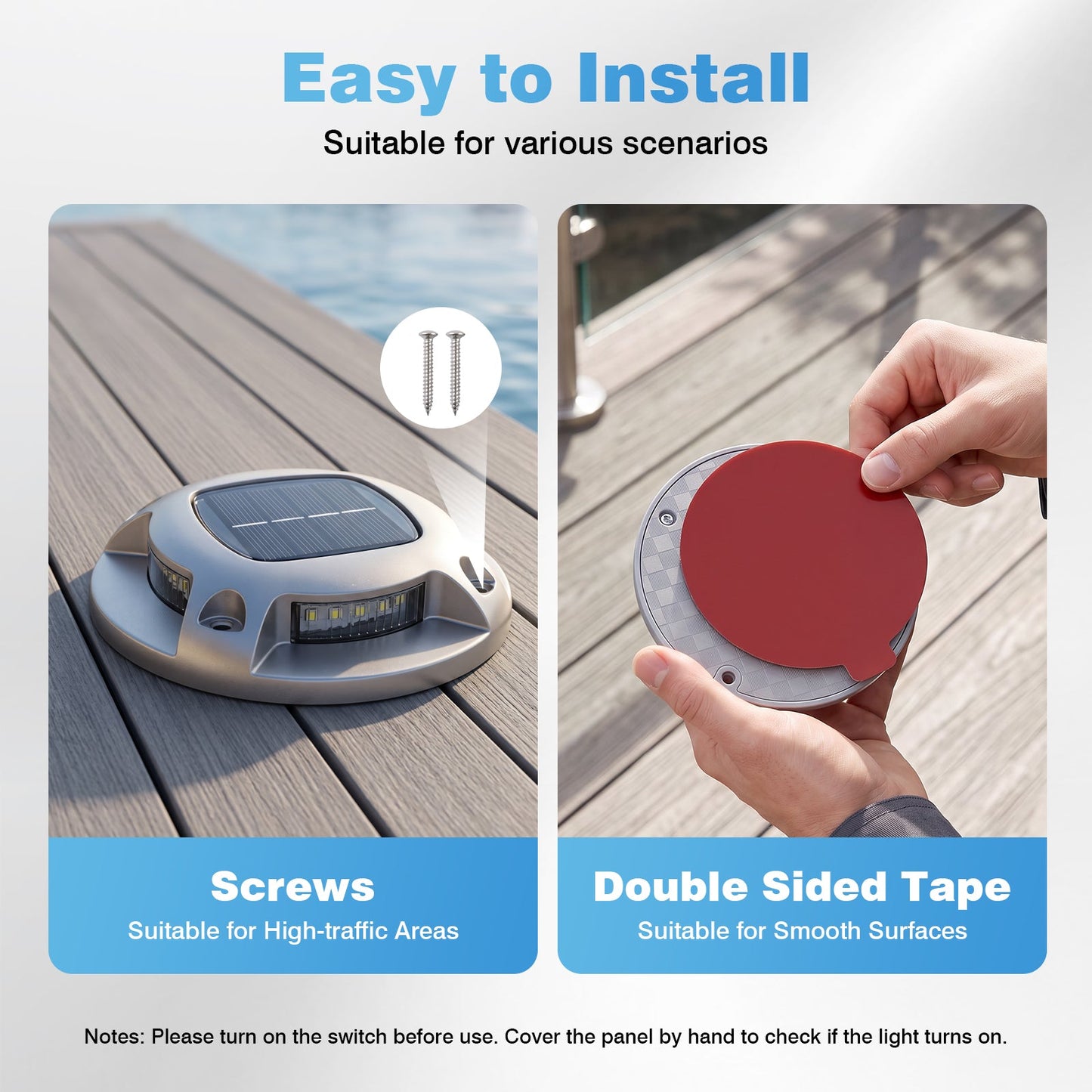 Advwin Solar Deck Lights  2 Color in 1 Driveway Lights