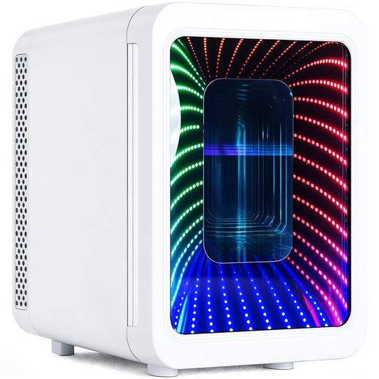 Advwin 4L Mini Fridge with LED Light White