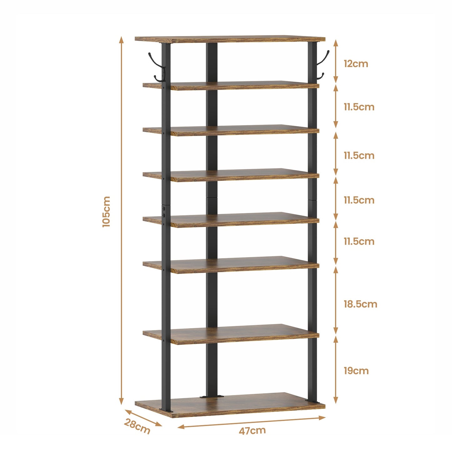 Advwin 8-Tier Vertical Shoe Rack Organiser Narrow