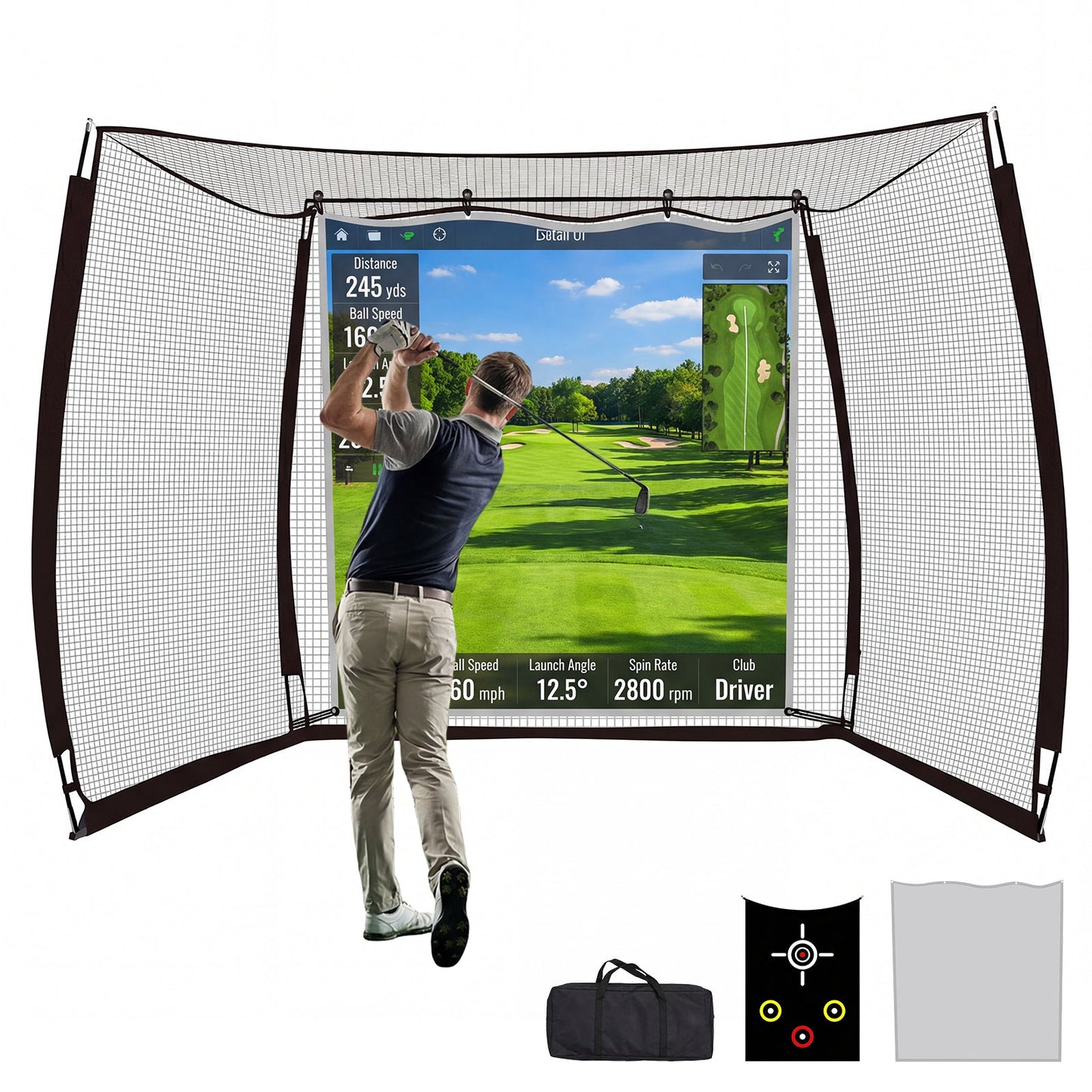 Advwin 10 x 8ft Golf Hitting Net with Target Cloth