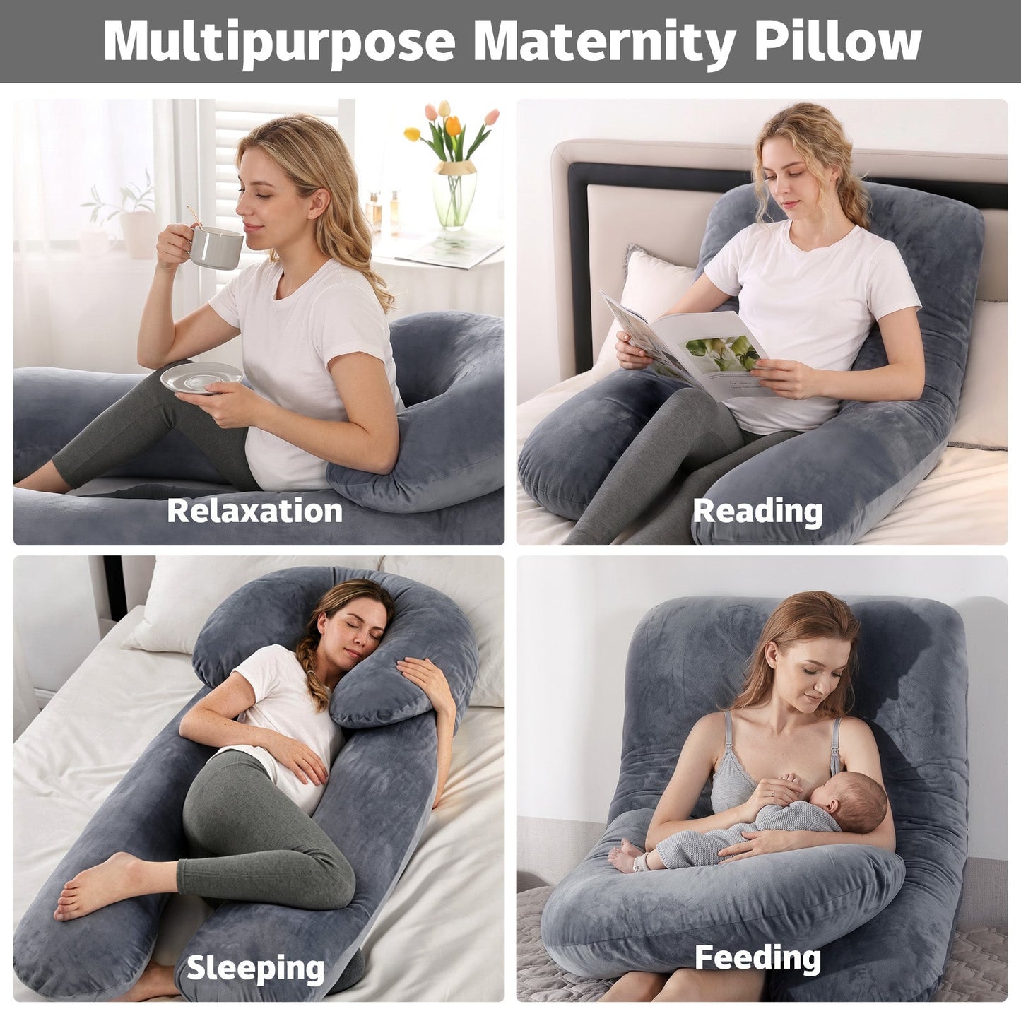 Advwin U-Shaped Pregnancy Pillow & C-Shaped Support Pillow