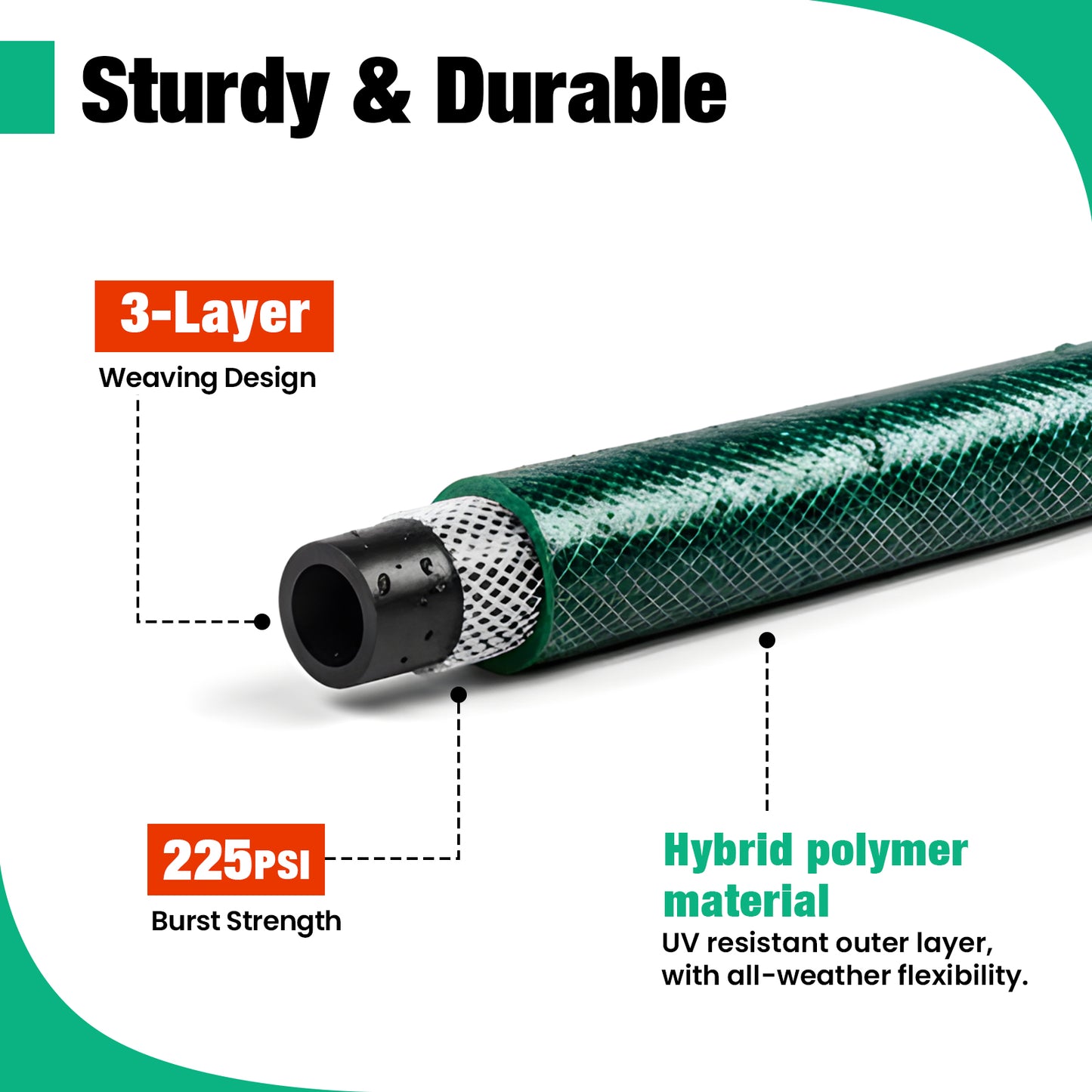 Advwin Garden Hose 15m/50FT Water Hose with Nozzle