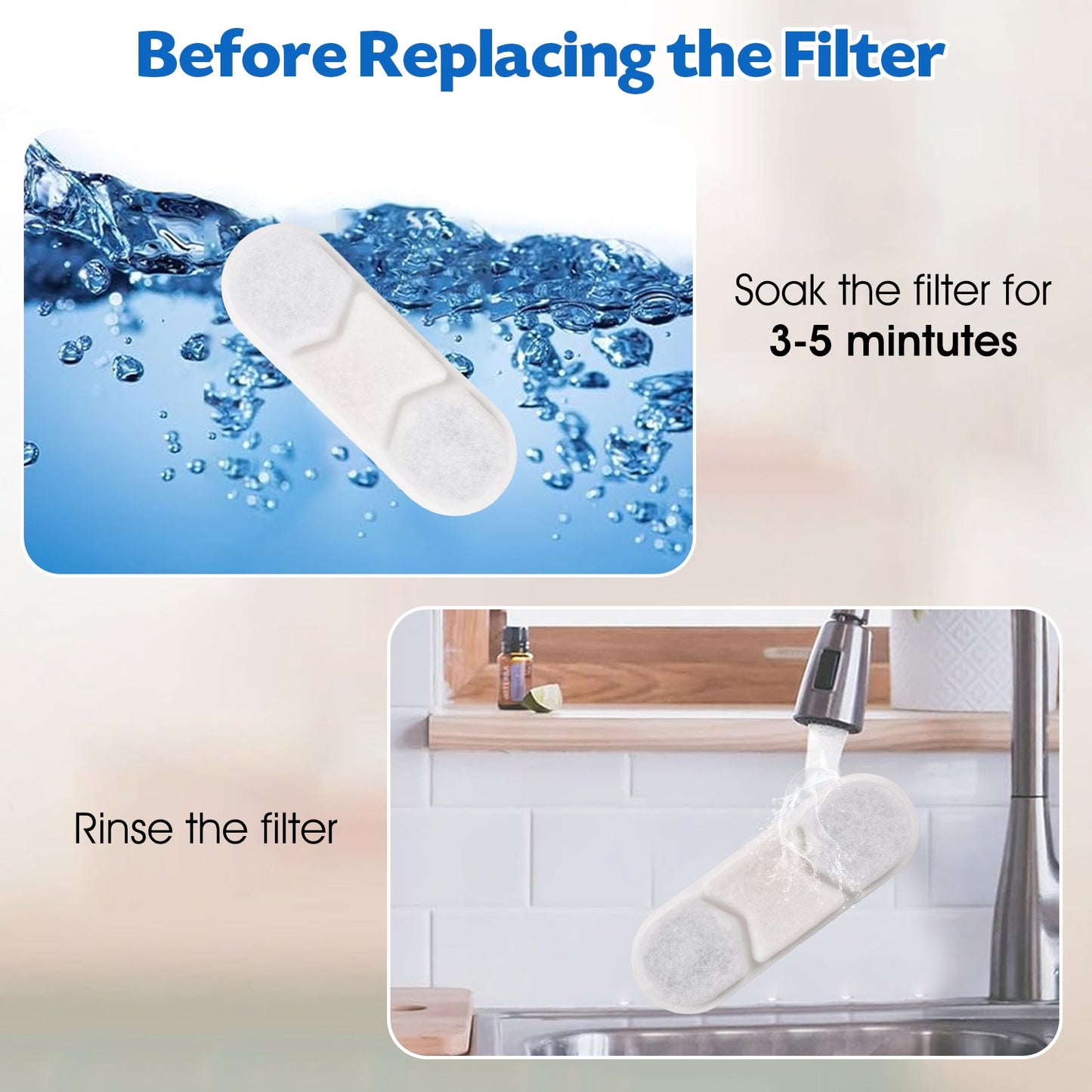 Advwin 6PCS Replacement Filters for 7L Pet Fountain