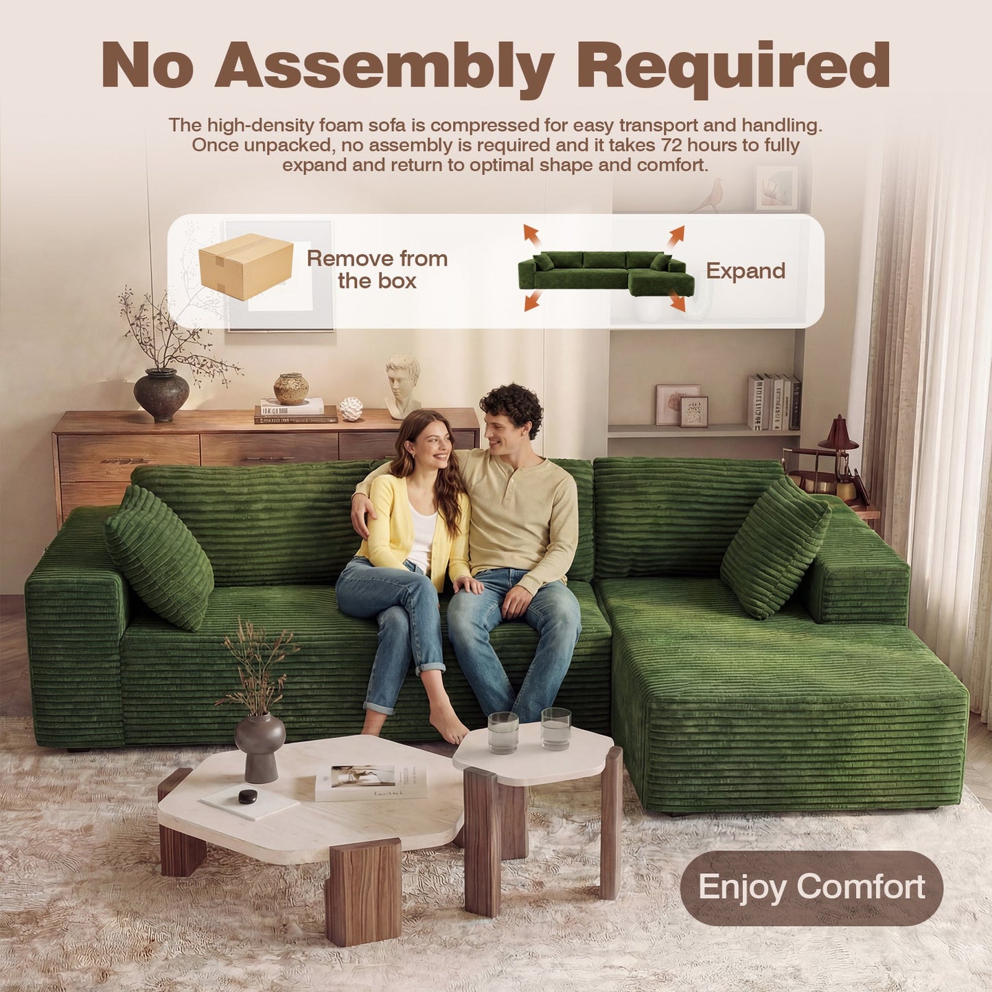 Advwin 277cm Modular Sectional Sofa L Shape 3 Seater