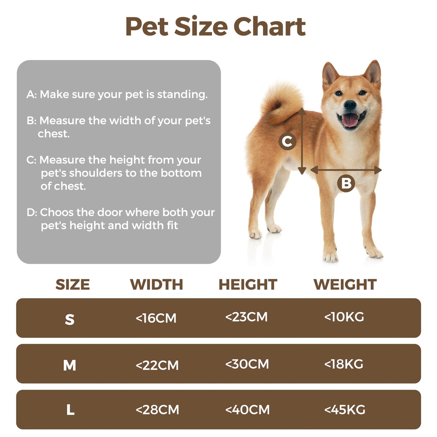Advwin Aluminum Dog Door Adjustable Height Small