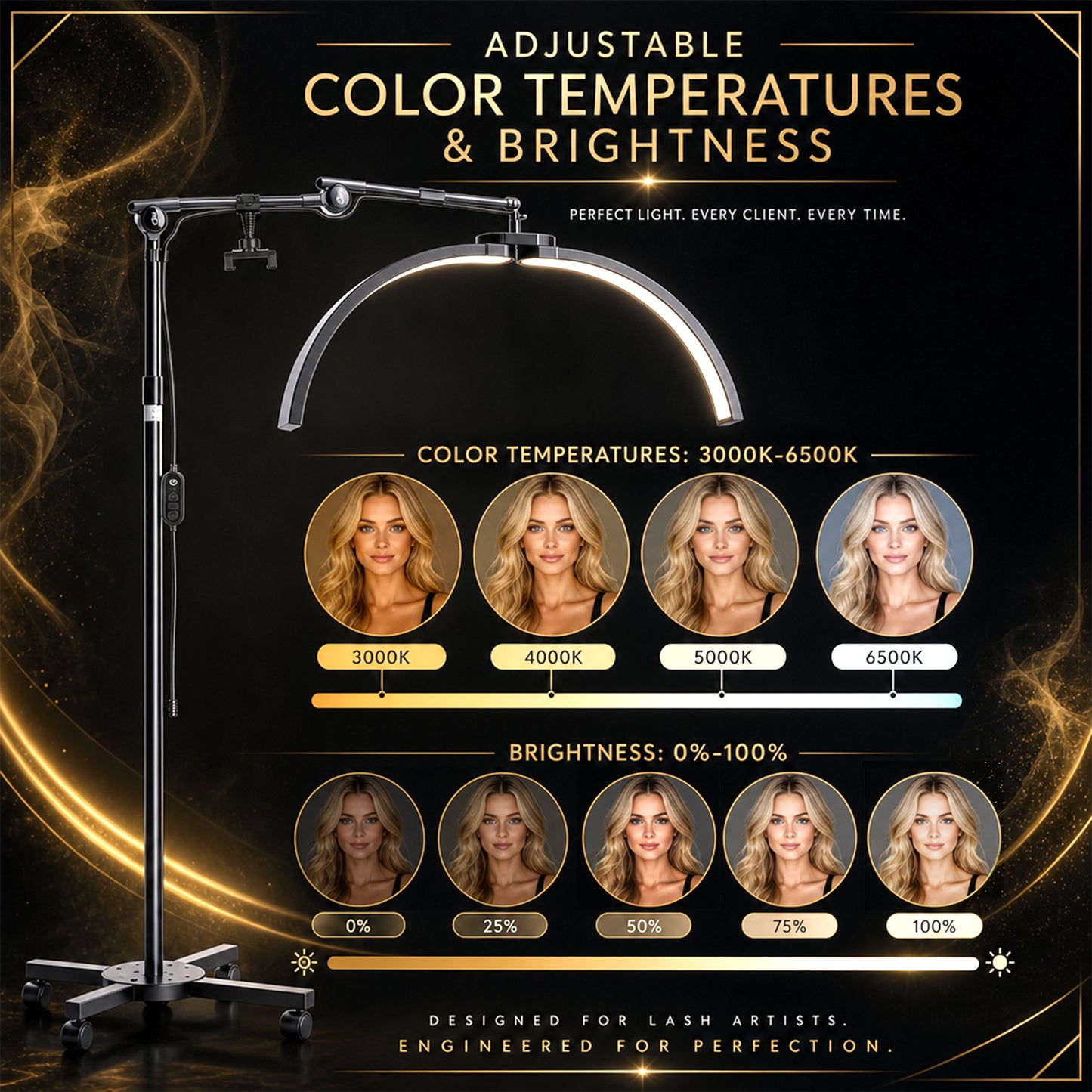 Advwin 27" Portable Half Moon Lash Light