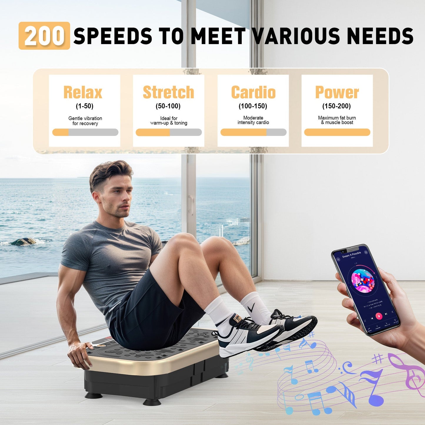 Advwin Vibration Plate Exercise Machine 150kg Capacity