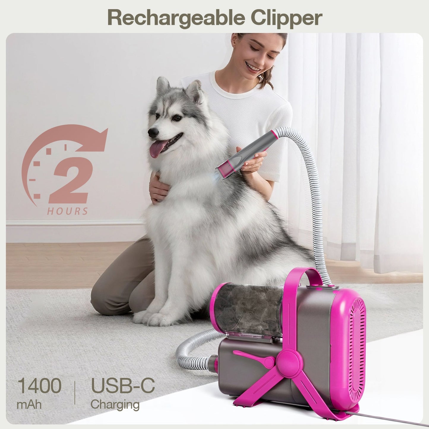 Advwin 9-in-1 Pet Grooming Vacuum Kit & Hair Dryer