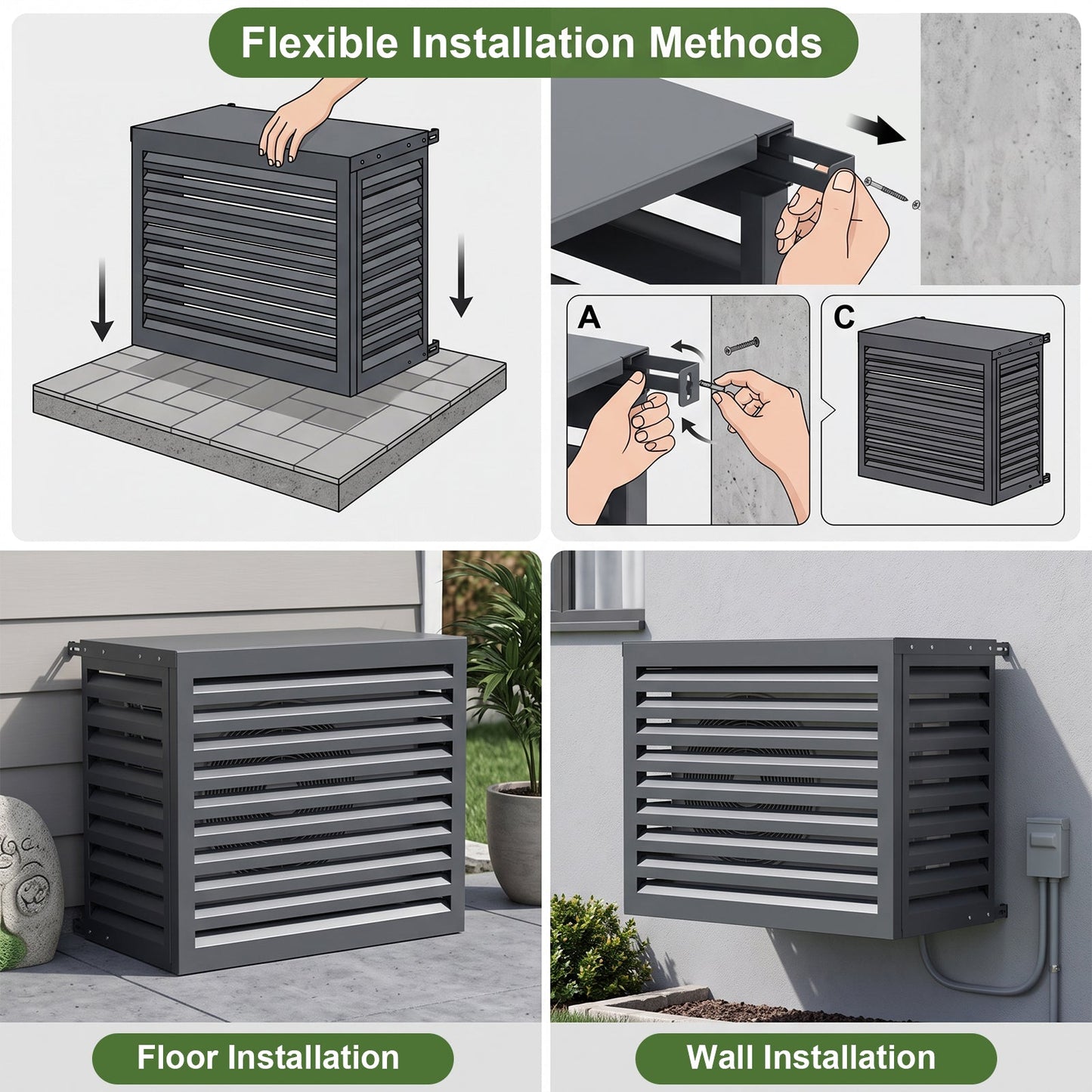 Advwin Metal Outdoor AC Cover 95.5×48.5×80cm