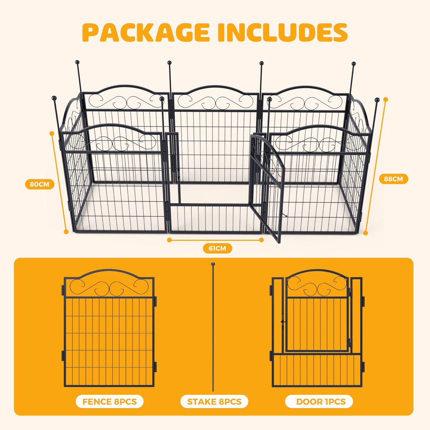 Advwin 8-Panel Outdoor Dog Playpen with Door