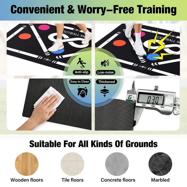 Advwin Soccer Training Mat Non-Slip Silent