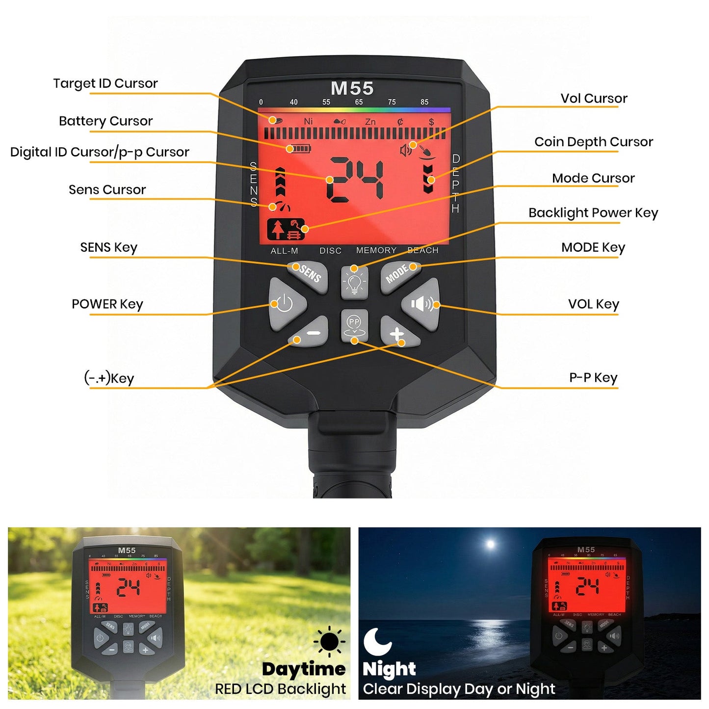 Advwin Metal Detector High Sensitivity with 5 Modes