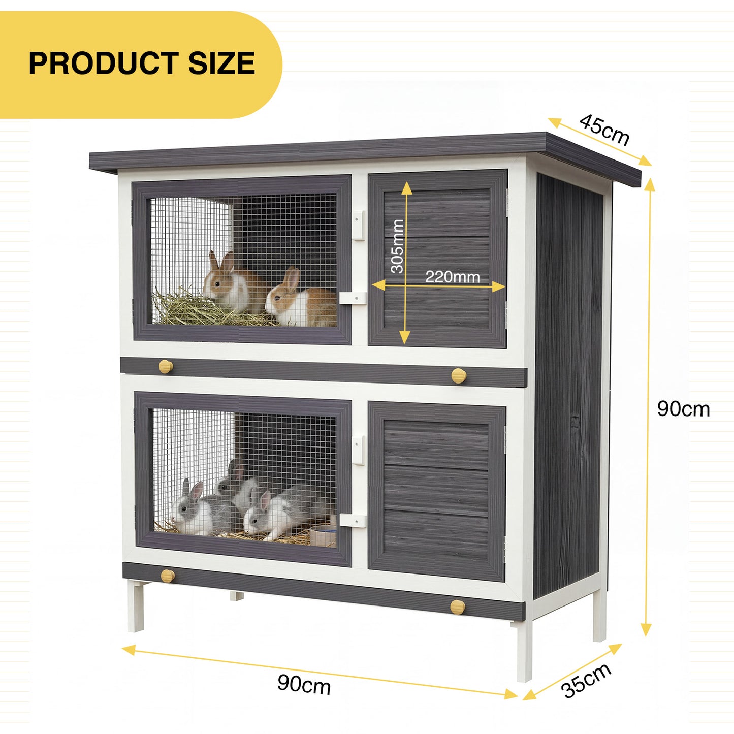 Advwin Wooden Pet Hutch Rabbit Cage House