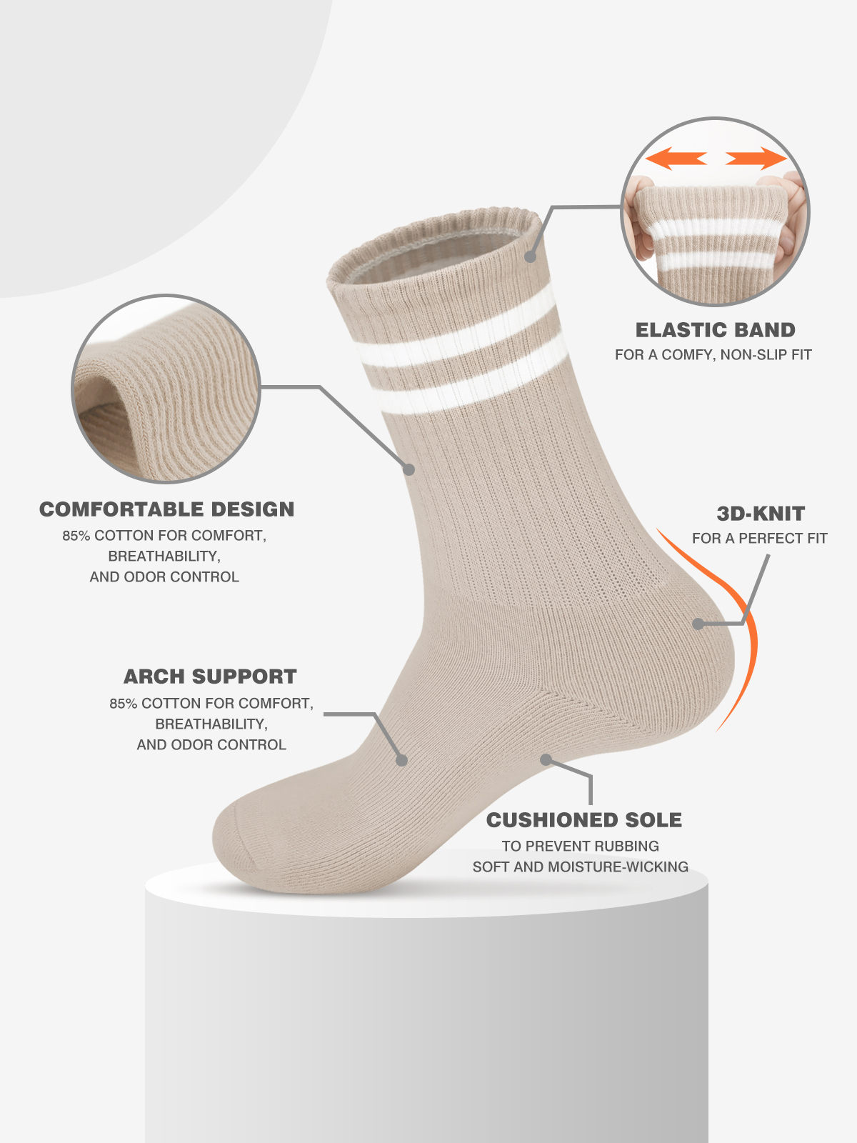 Advwin Double Striped Crew Socks for Men & Women