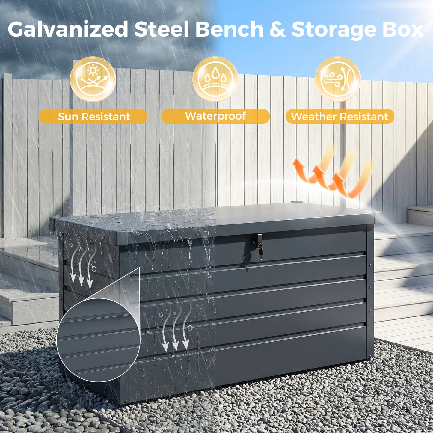Advwin 350L Outdoor Storage Box Garden Storage Cabinet