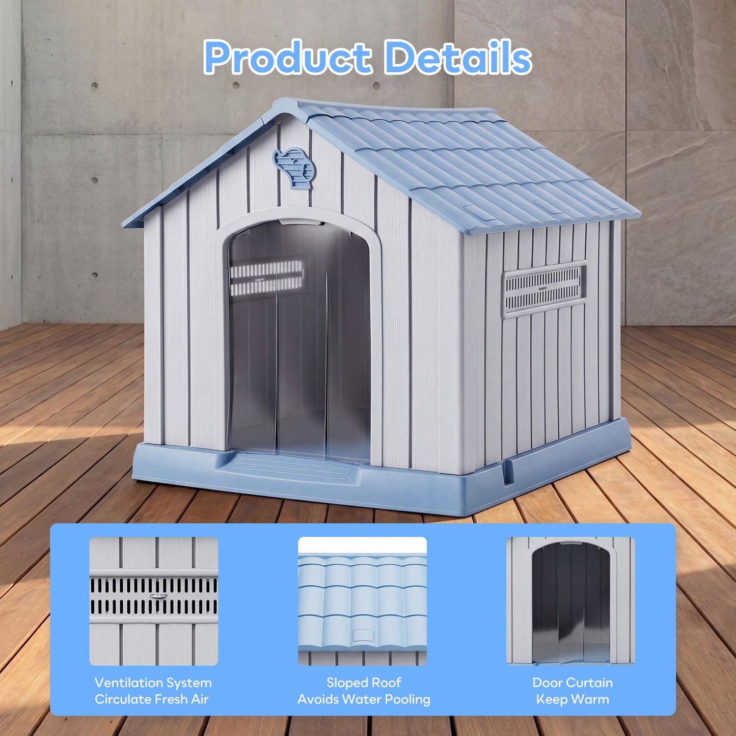 Advwin Large Weatherproof Plastic Dog House