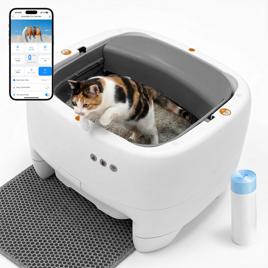 Advwin Open-Top Self Cleaning Cat Litter Box w/ Odor Control