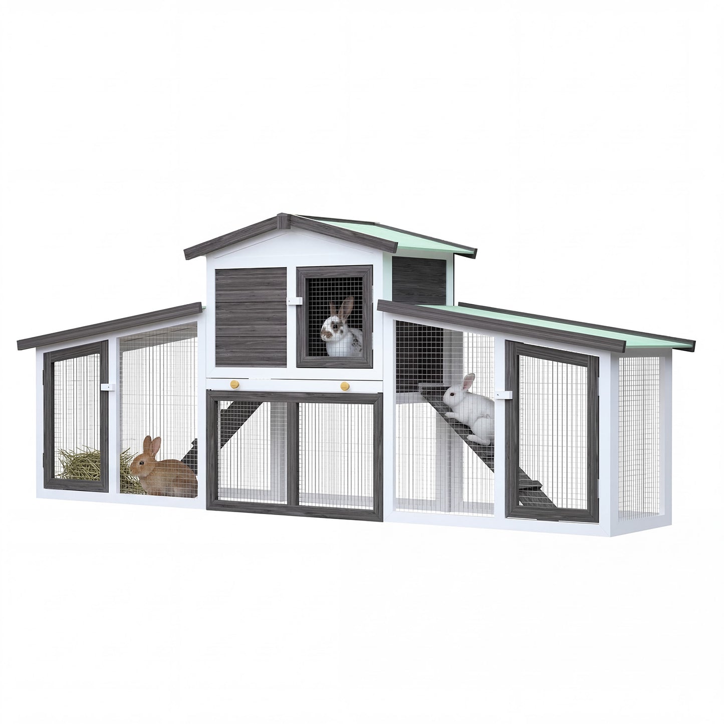 Advwin Rabbit Hutch Chicken Coop 2 Level