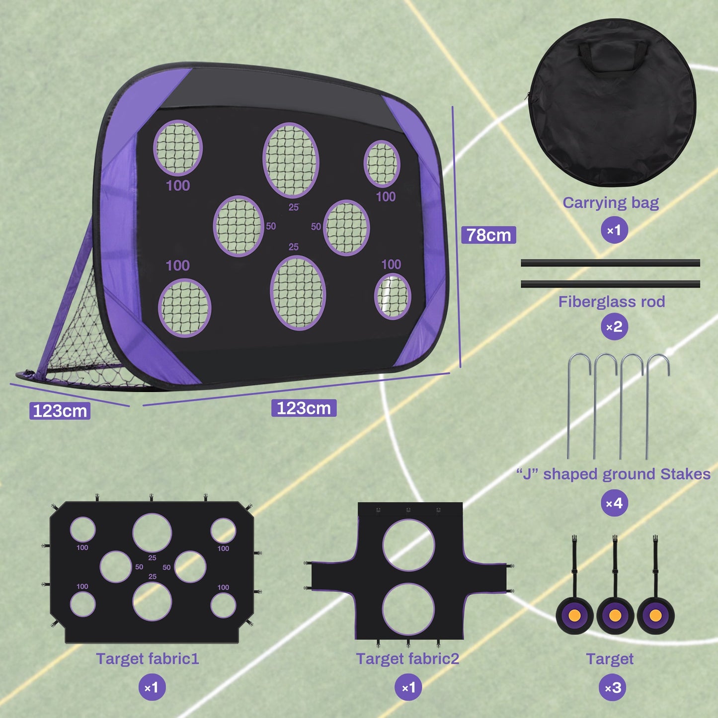 Advwin Pop-Up 2-in-1 Football Goal