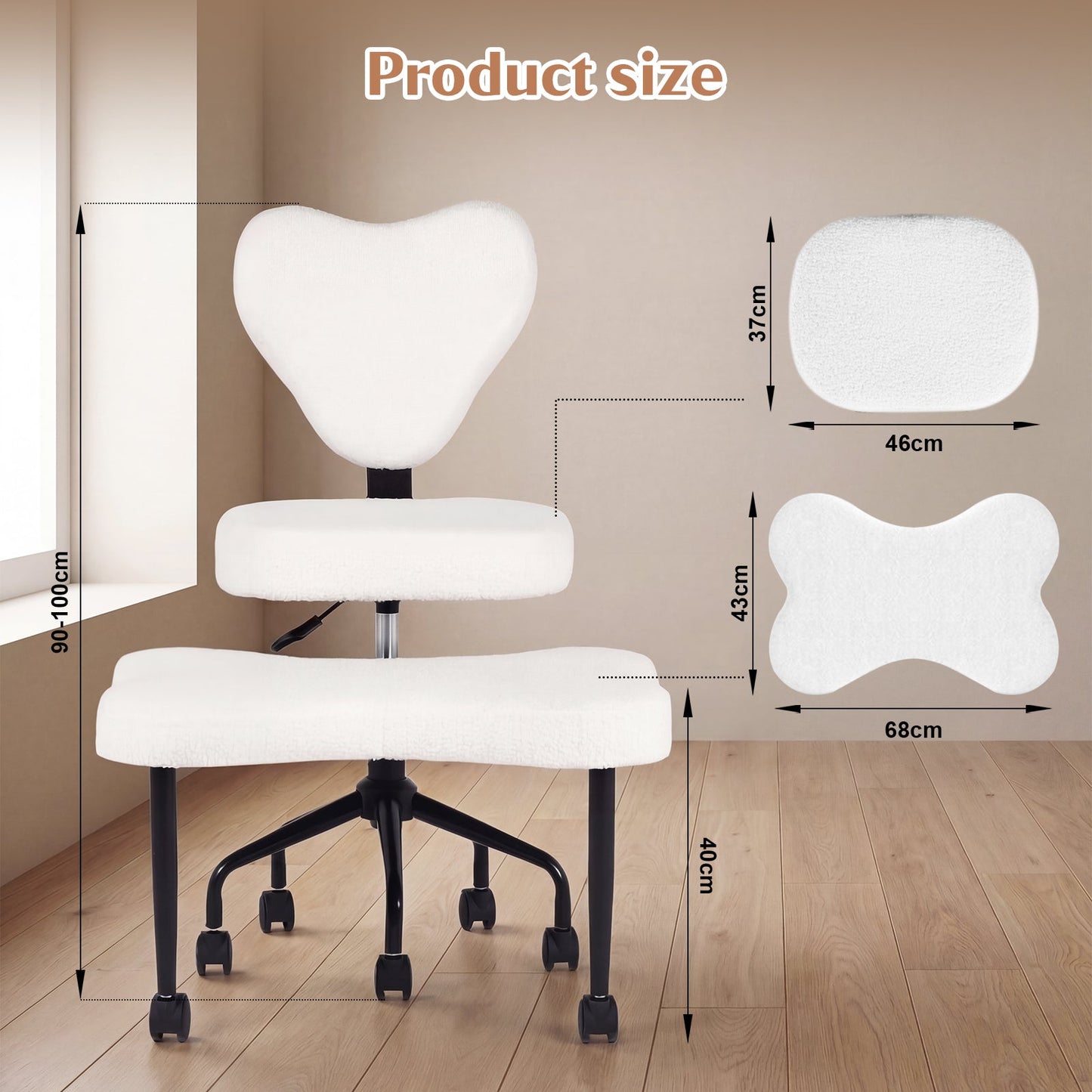 Advwin 360° Ergonomic Cross Legged Office Chair White