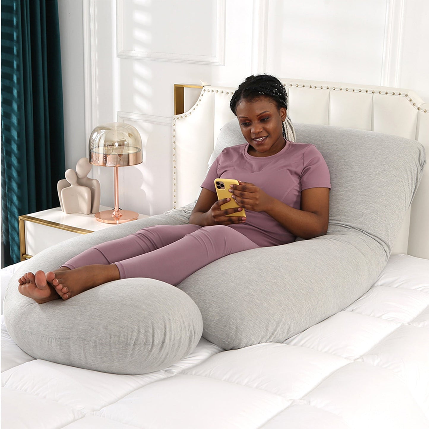 Advwin Pregnancy Pillow 55inch J haped Pillow