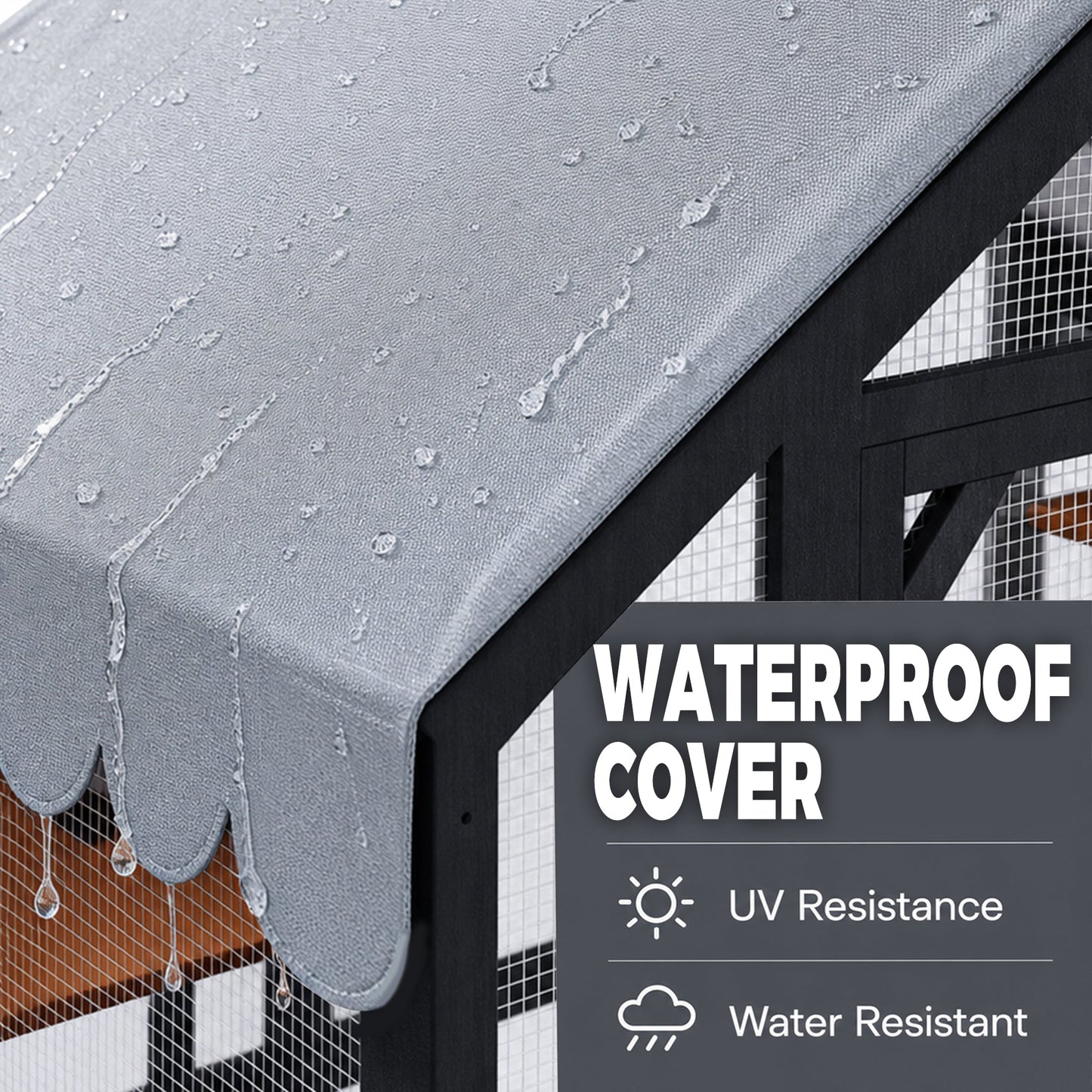 Advwin Outdoor Walk-in Cat Enclosure w/ Waterproof Cover